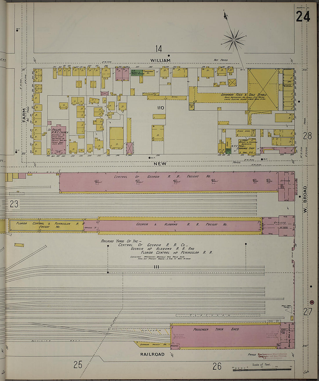This old map of Savannah, Chatham County, Georgia was created by Sanborn Map Company in 1898
