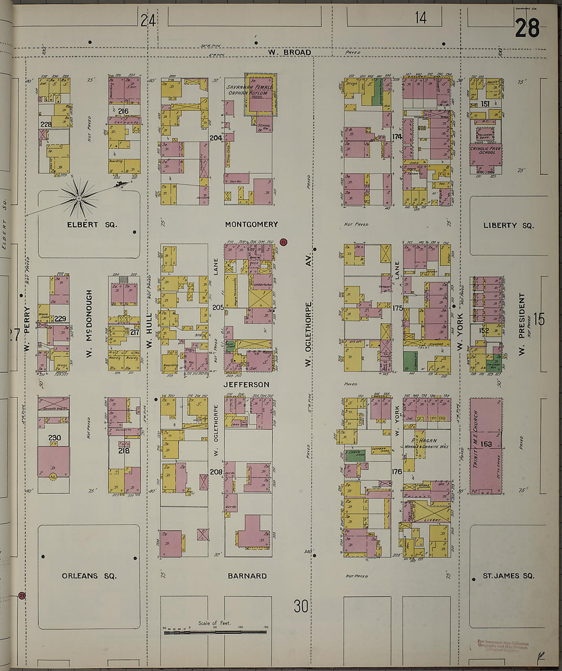 This old map of Savannah, Chatham County, Georgia was created by Sanborn Map Company in 1898