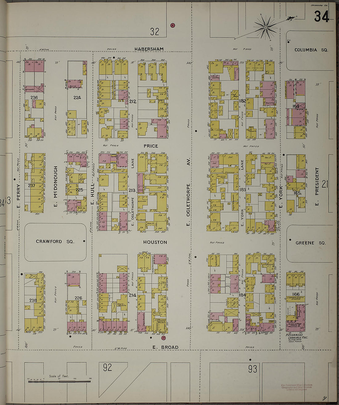 This old map of Savannah, Chatham County, Georgia was created by Sanborn Map Company in 1898