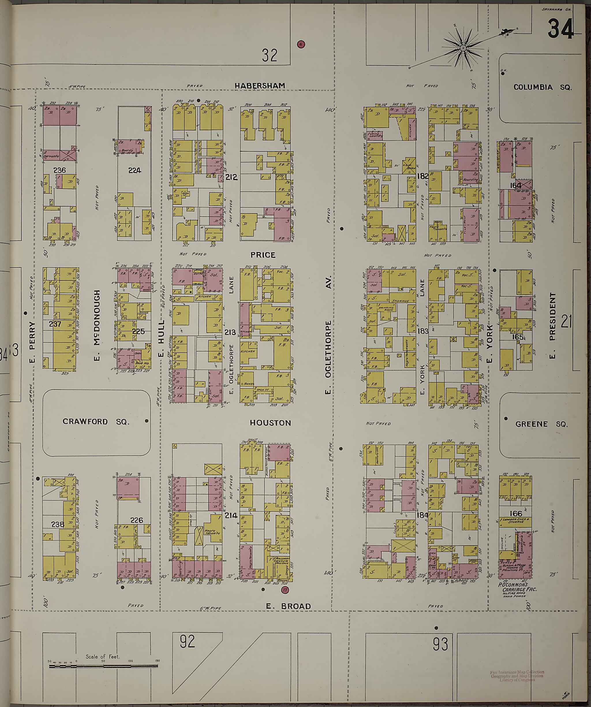 This old map of Savannah, Chatham County, Georgia was created by Sanborn Map Company in 1898