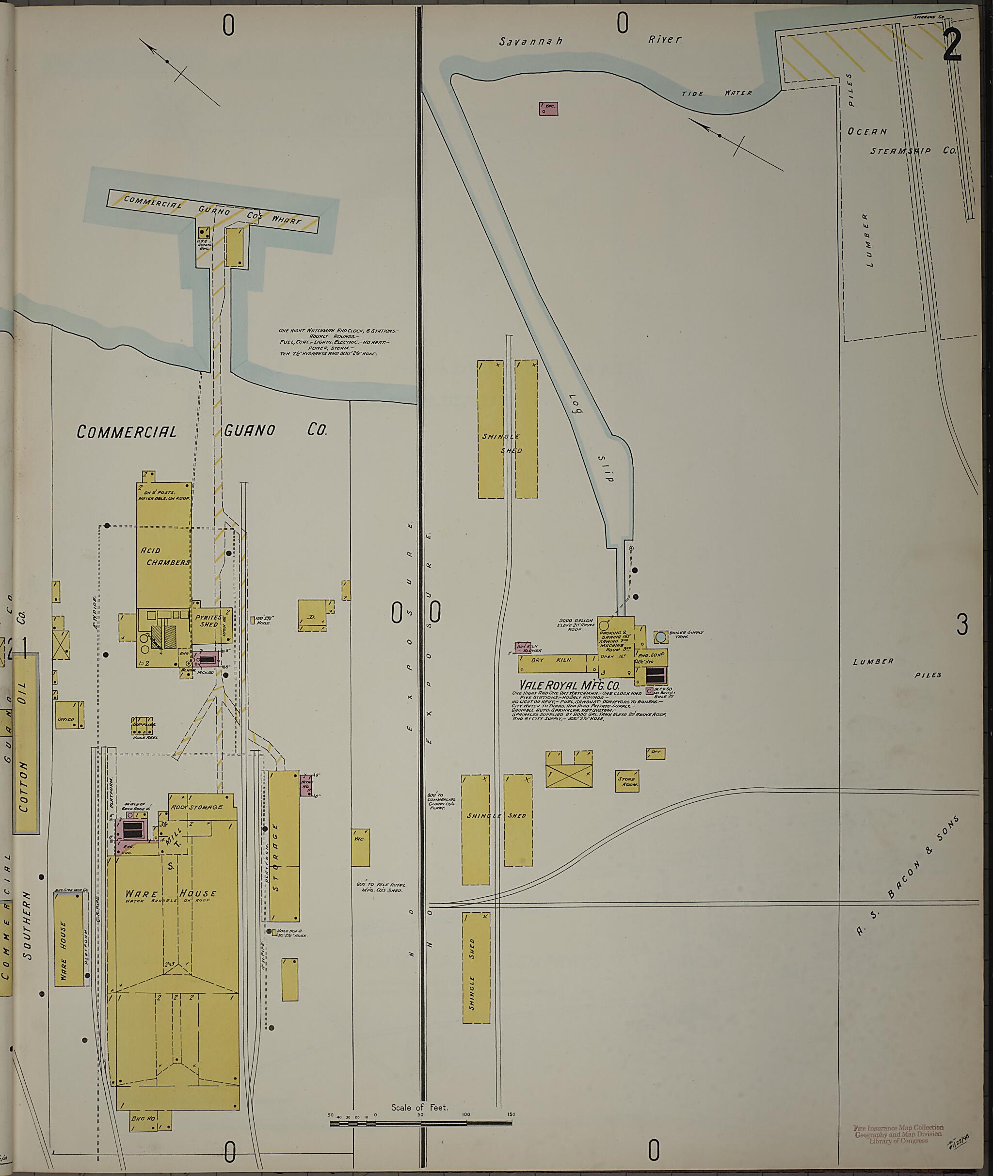 This old map of Savannah, Chatham County, Georgia was created by Sanborn Map Company in 1898