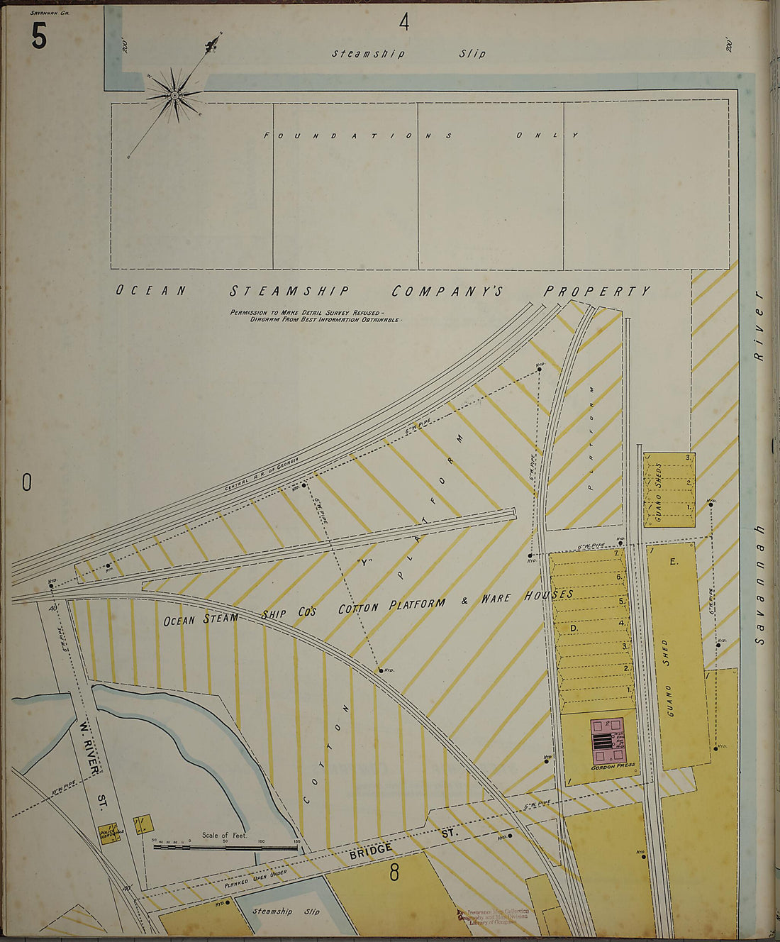 This old map of Savannah, Chatham County, Georgia was created by Sanborn Map Company in 1898
