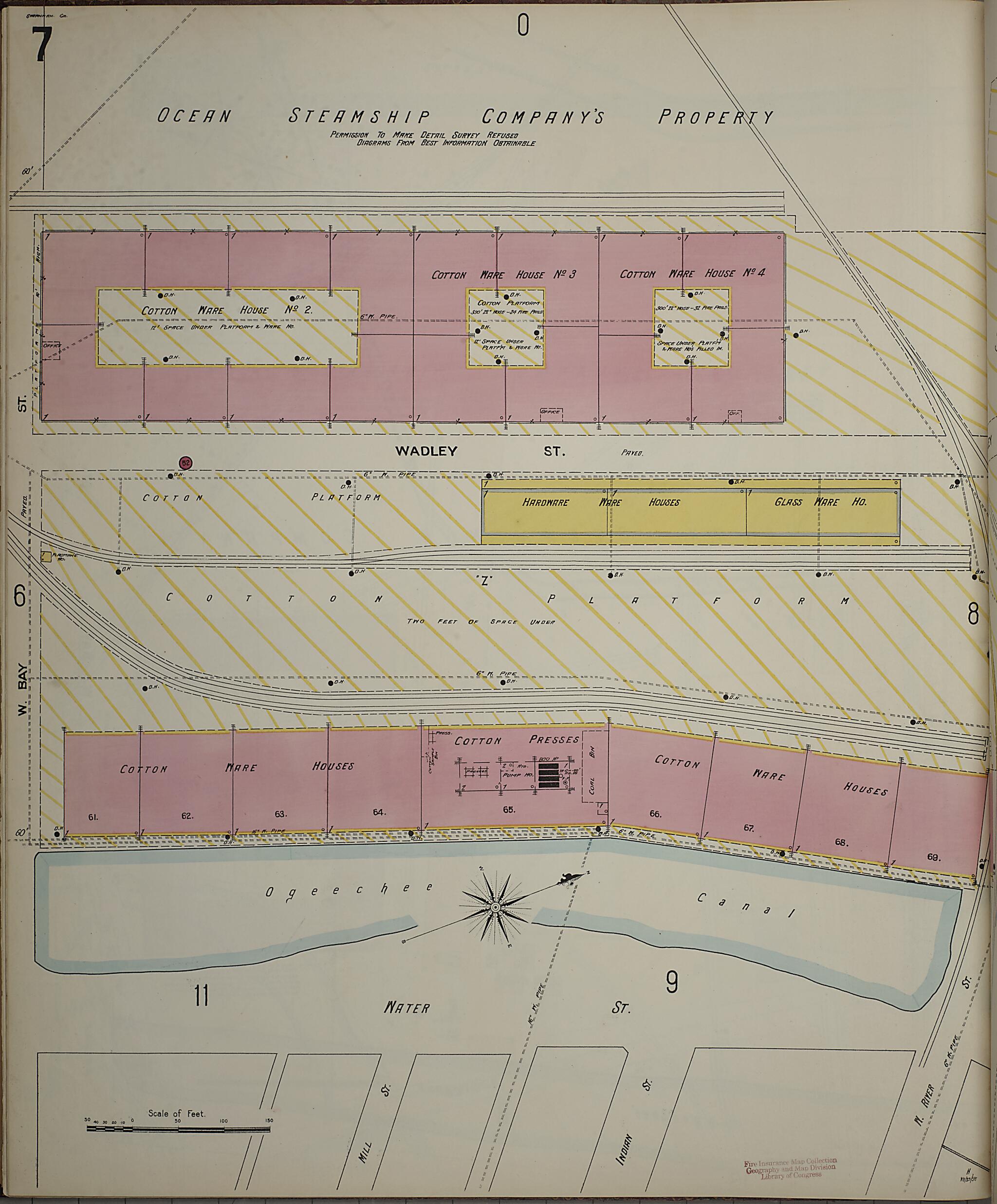 This old map of Savannah, Chatham County, Georgia was created by Sanborn Map Company in 1898