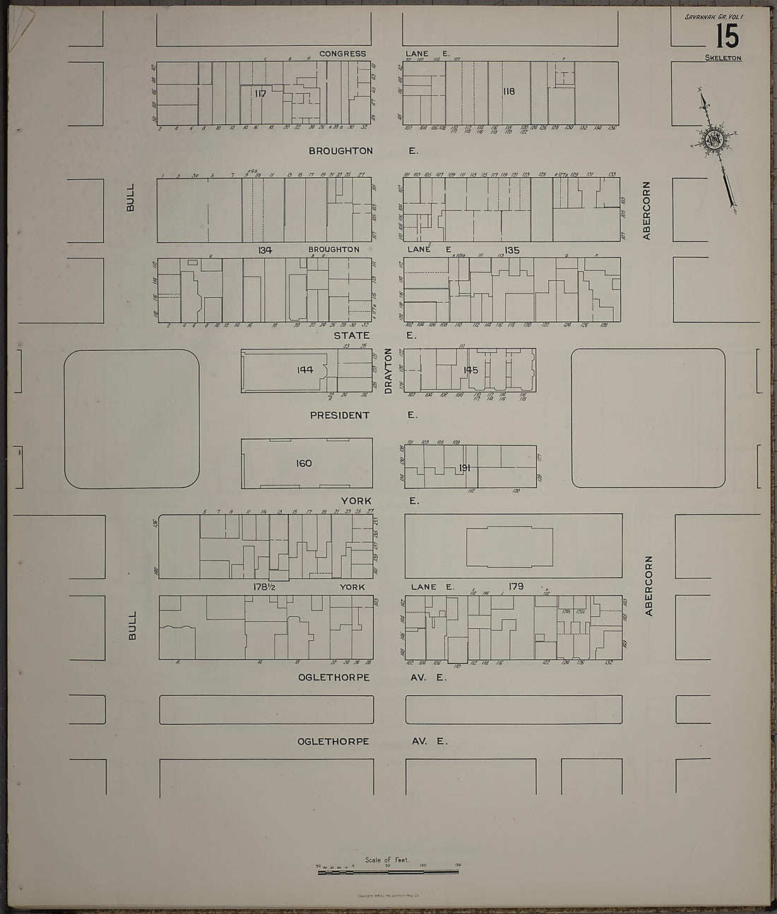 This old map of Savannah, Chatham County, Georgia was created by Sanborn Map Company in 1916