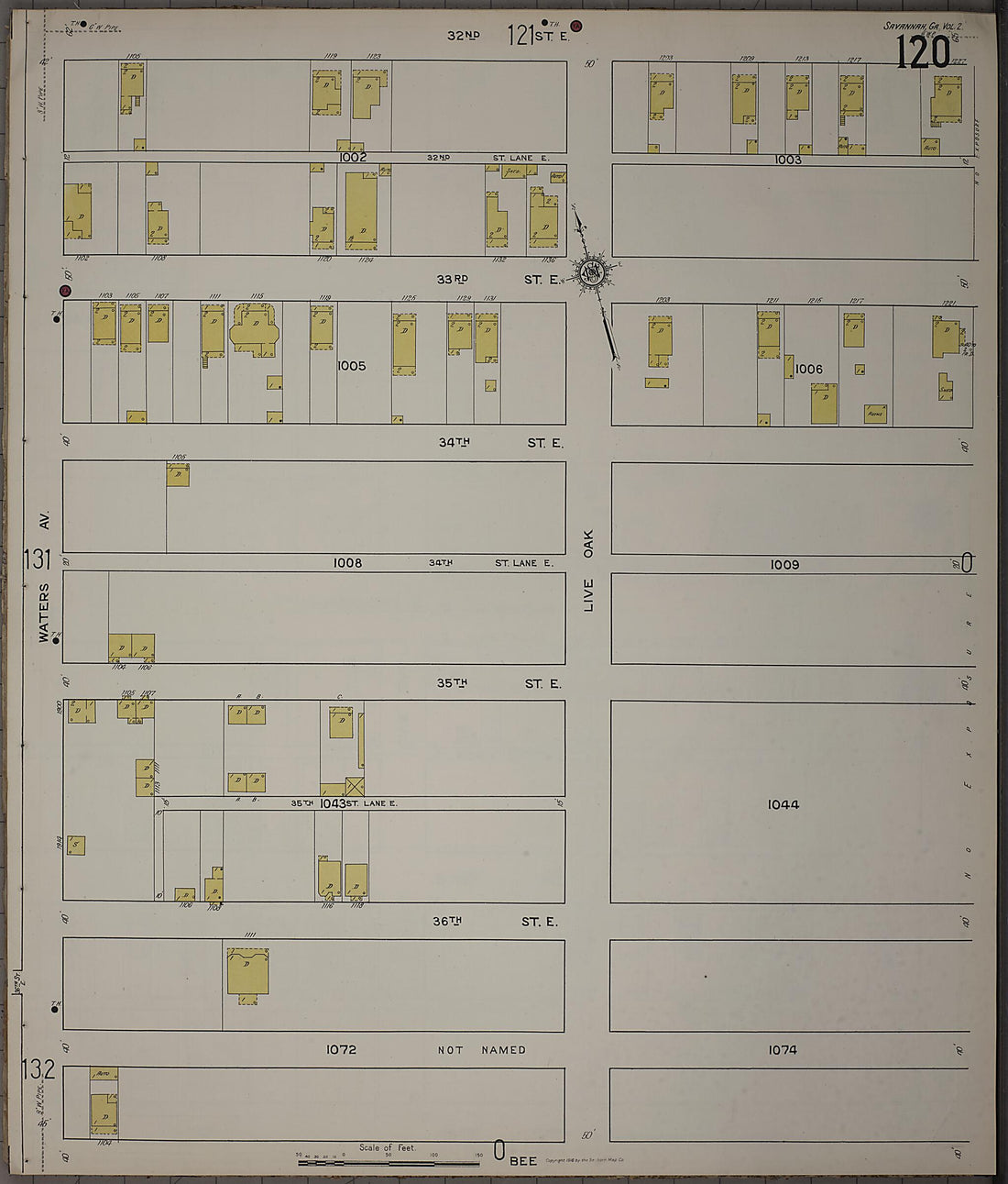 This old map of Savannah, Chatham County, Georgia was created by Sanborn Map Company in 1916