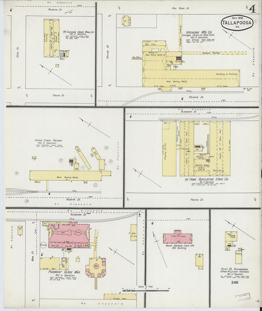 This old map of Tallapoosa, Haralson County, Georgia was created by Sanborn Map Company in 1895