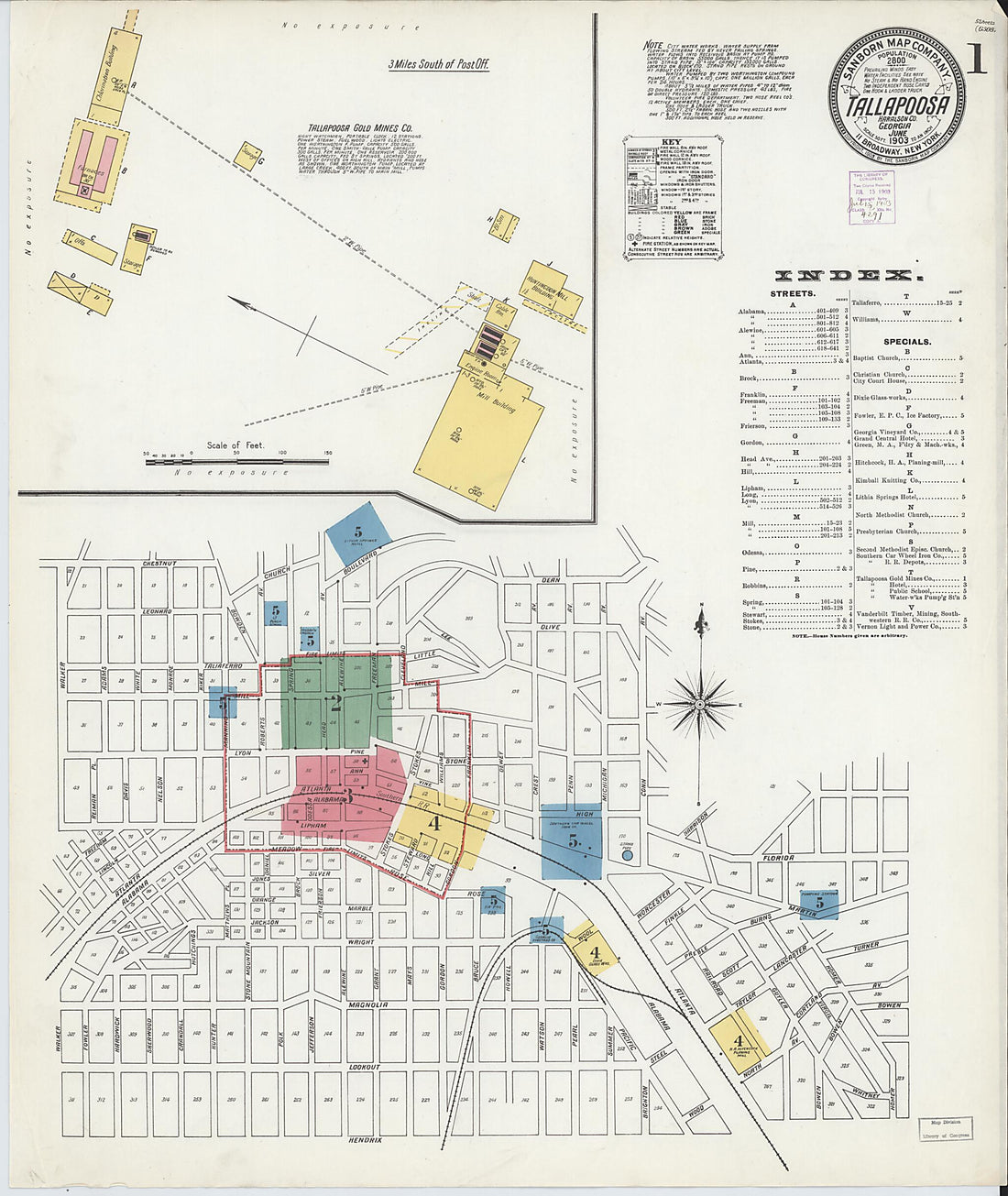 This old map of Tallapoosa, Haralson County, Georgia was created by Sanborn Map Company in 1903