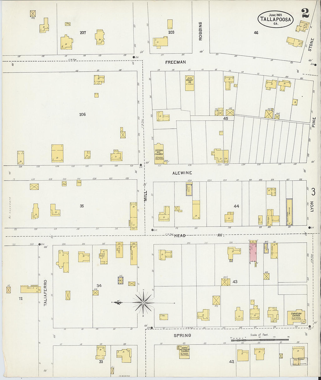 This old map of Tallapoosa, Haralson County, Georgia was created by Sanborn Map Company in 1903