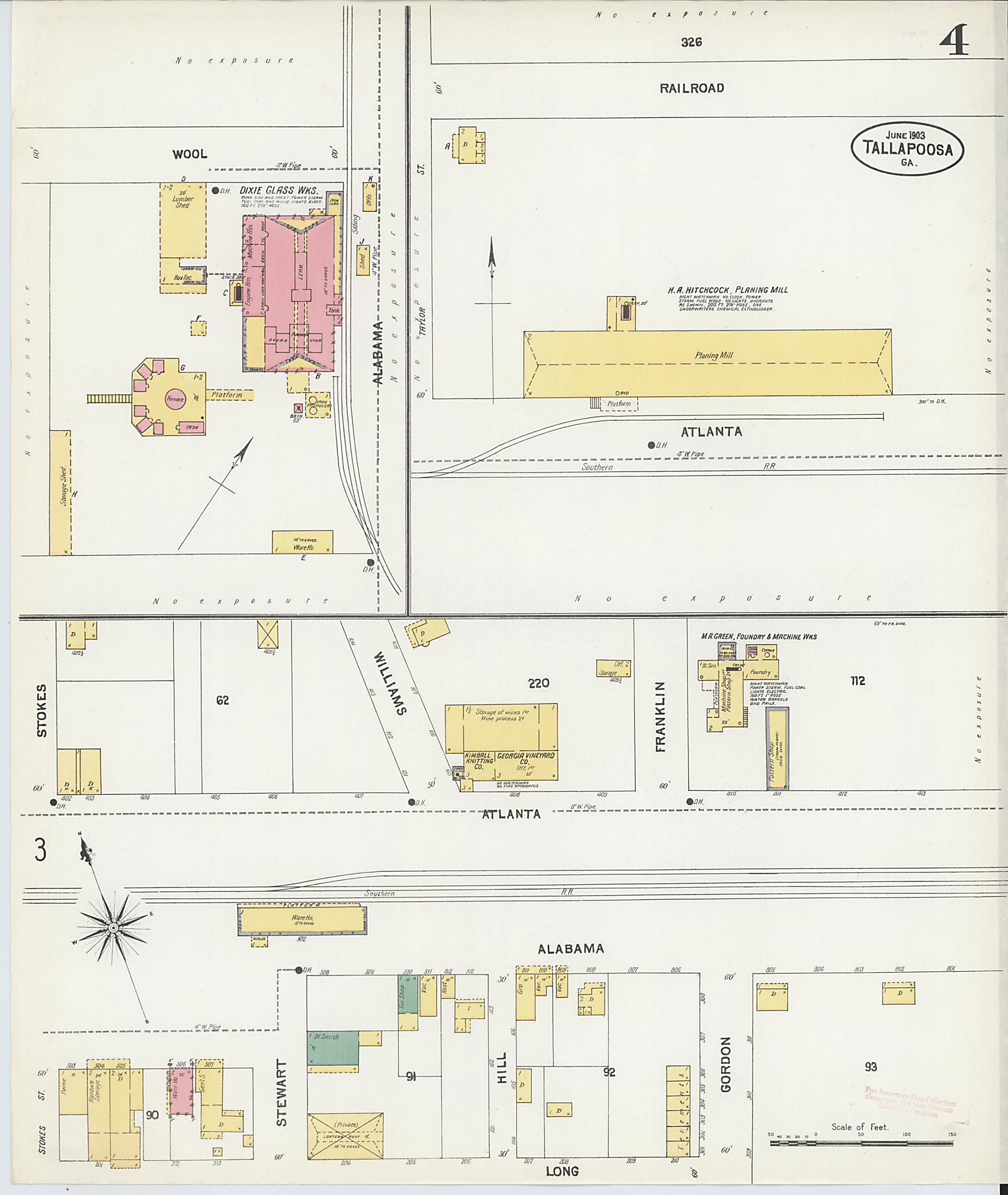 This old map of Tallapoosa, Haralson County, Georgia was created by Sanborn Map Company in 1903