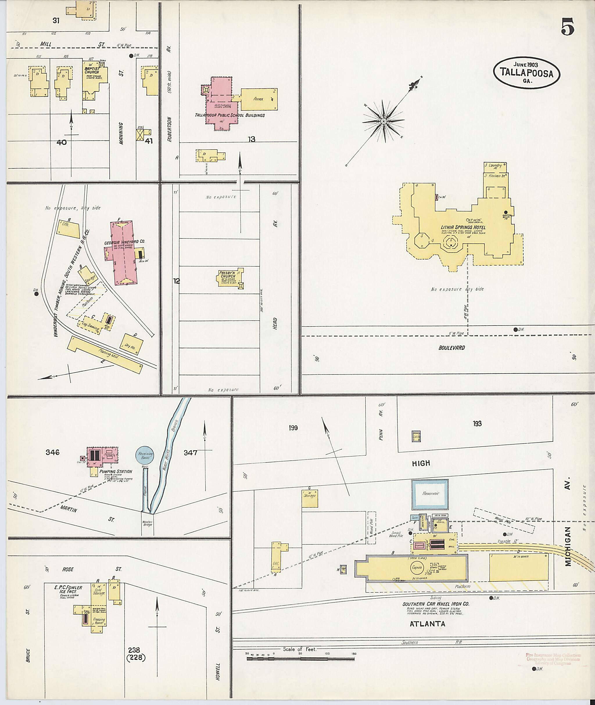 This old map of Tallapoosa, Haralson County, Georgia was created by Sanborn Map Company in 1903