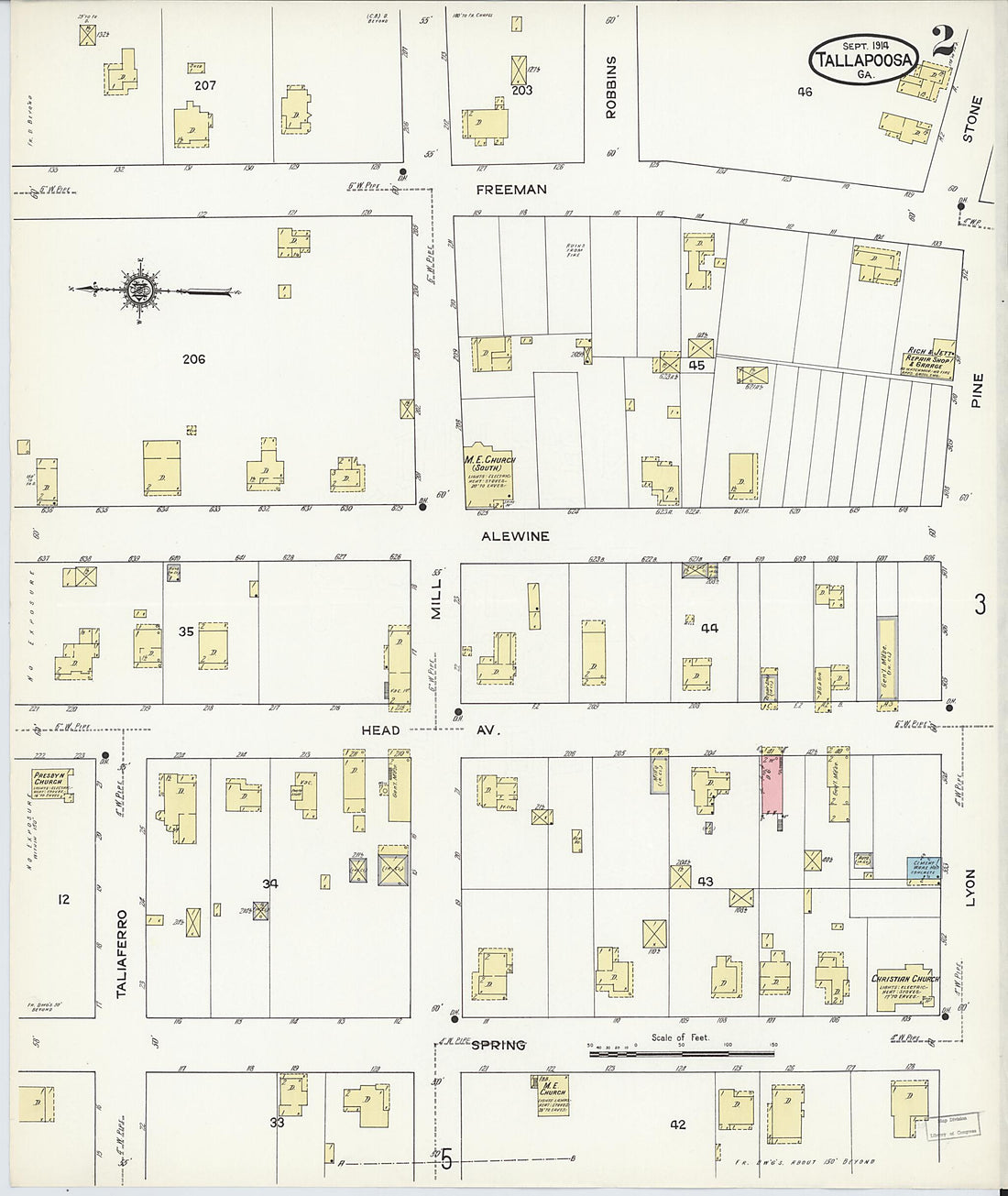 This old map of Tallapoosa, Haralson County, Georgia was created by Sanborn Map Company in 1914