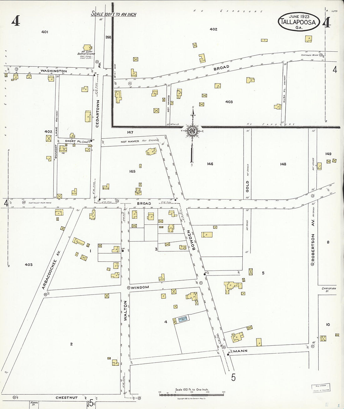 This old map of Tallapoosa, Haralson County, Georgia was created by Sanborn Map Company in 1923