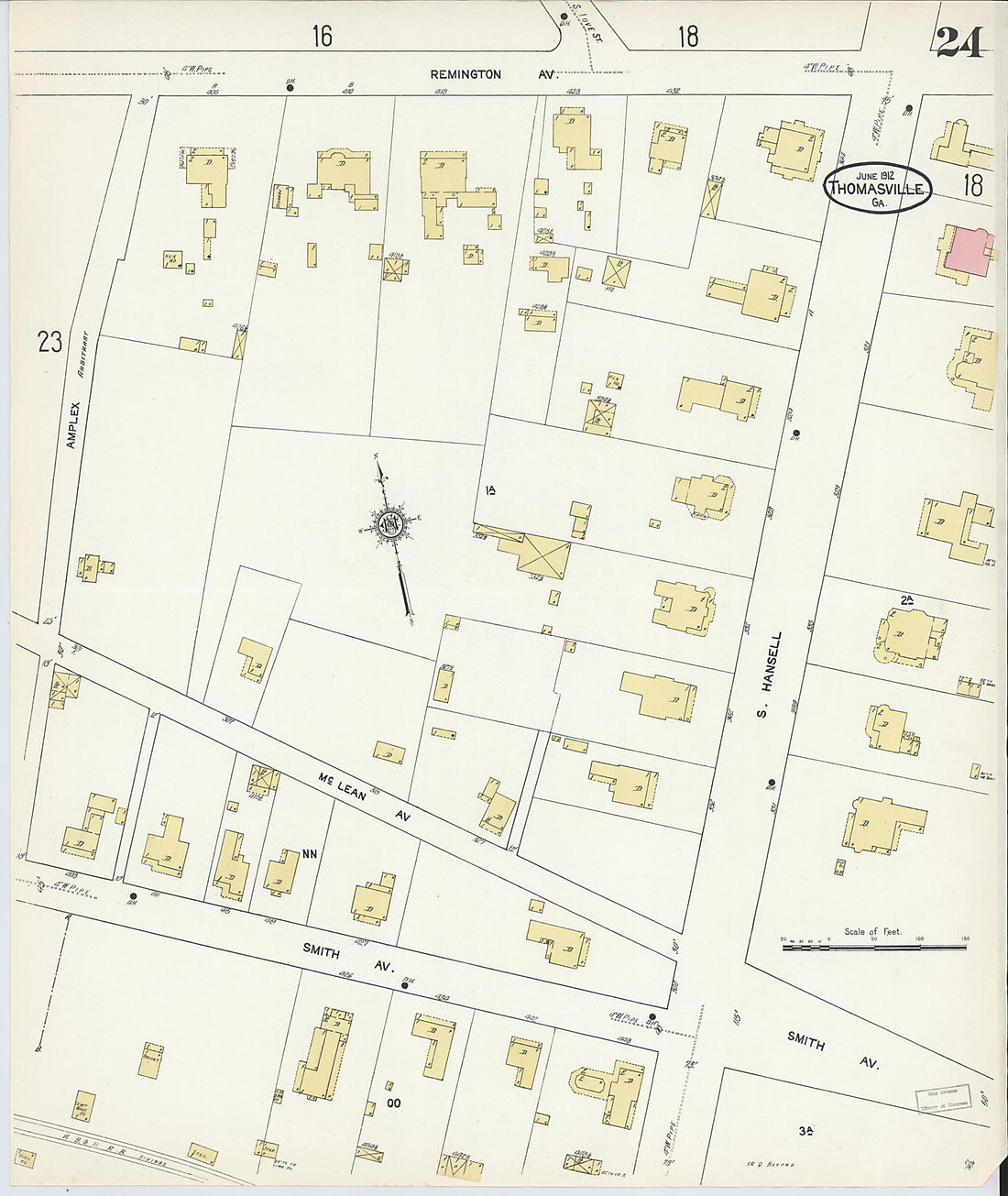 This old map of Thomasville, Thomas County, Georgia was created by Sanborn Map Company in 1912