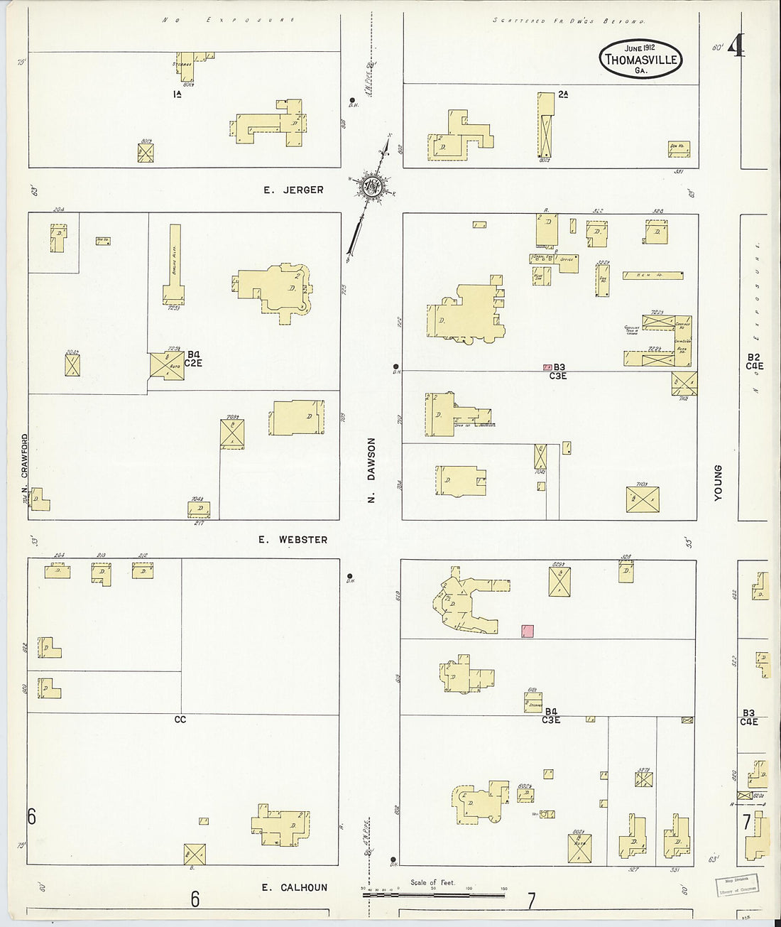 This old map of Thomasville, Thomas County, Georgia was created by Sanborn Map Company in 1912