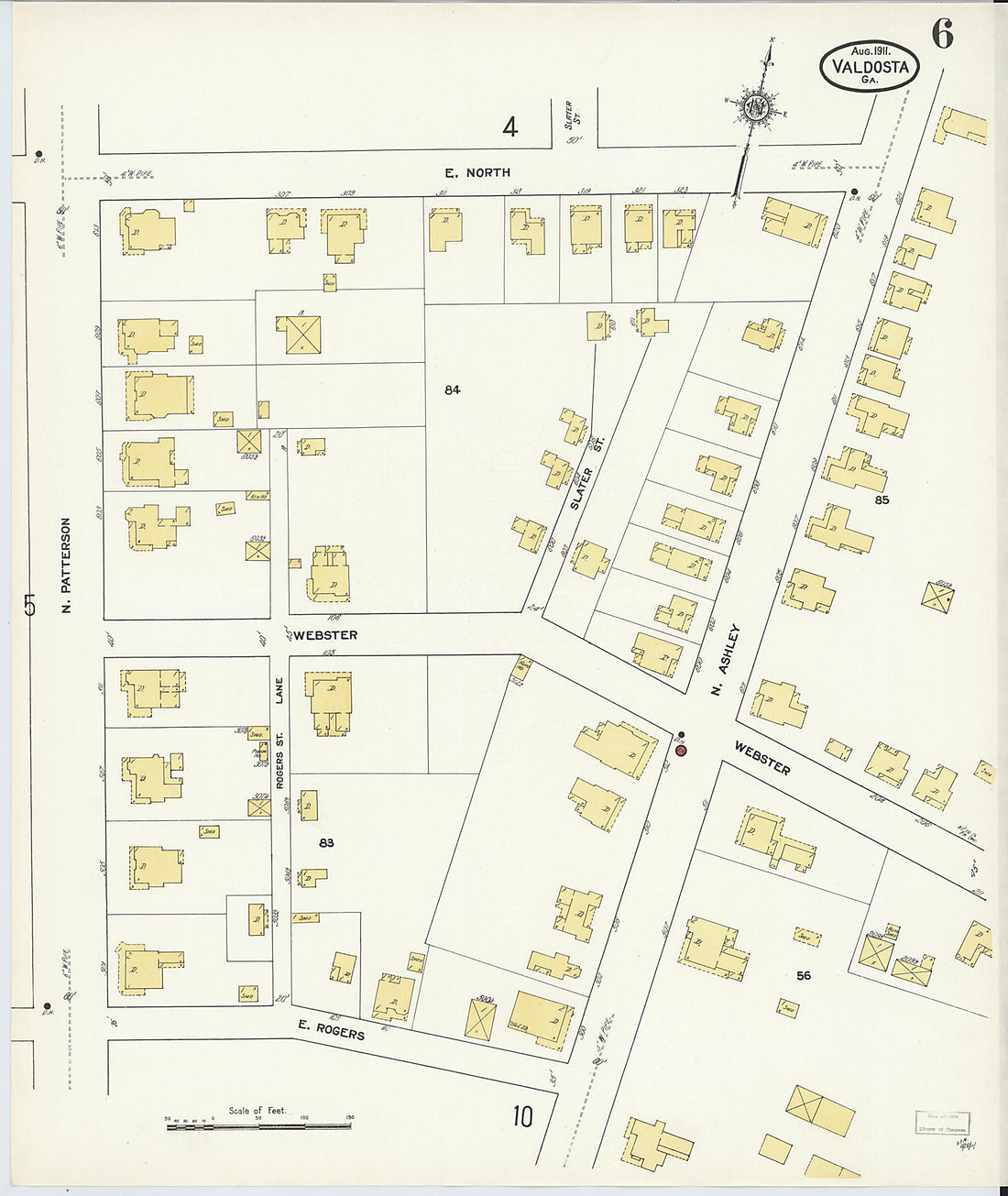 This old map of Valdosta, Lowndes County, Georgia was created by Sanborn Map Company in 1911