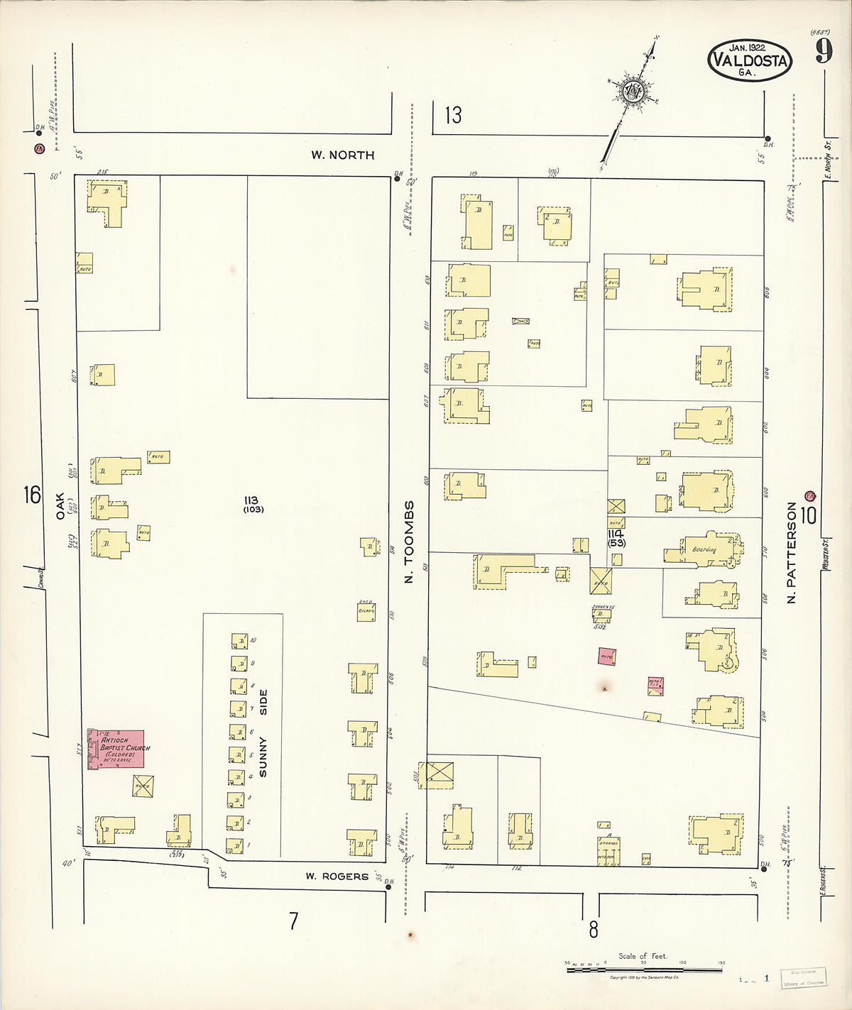 Valdosta, Lowndes County, Georgia 1922 (Sheet 9 of 26) by Relic Map Company