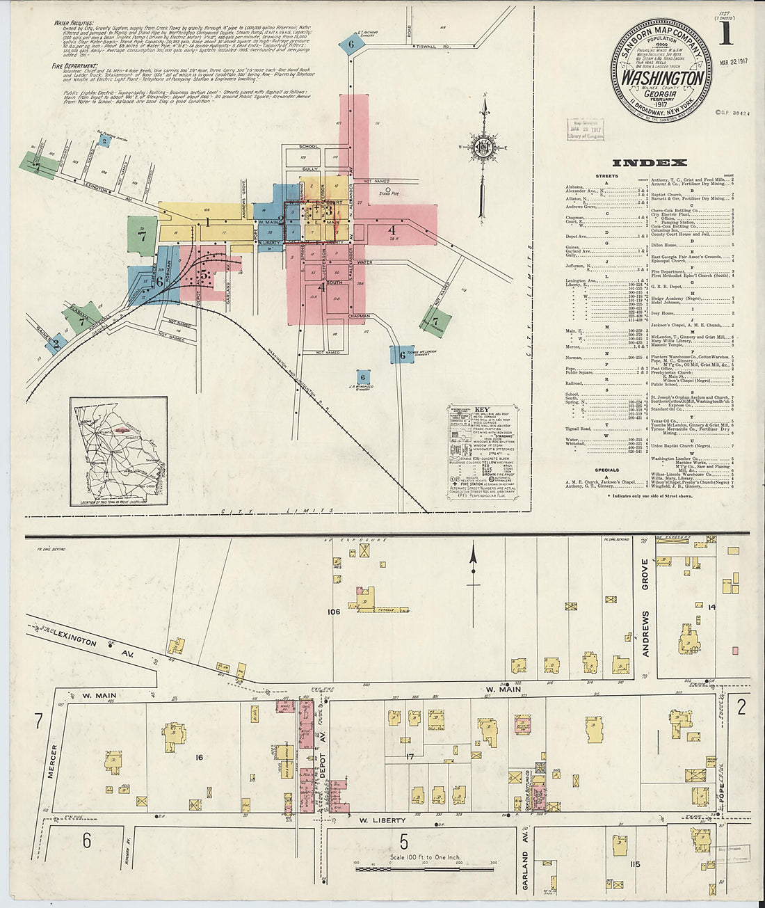 This old map of Wilkes County, Washington was created by Sanborn Map Company in 1917