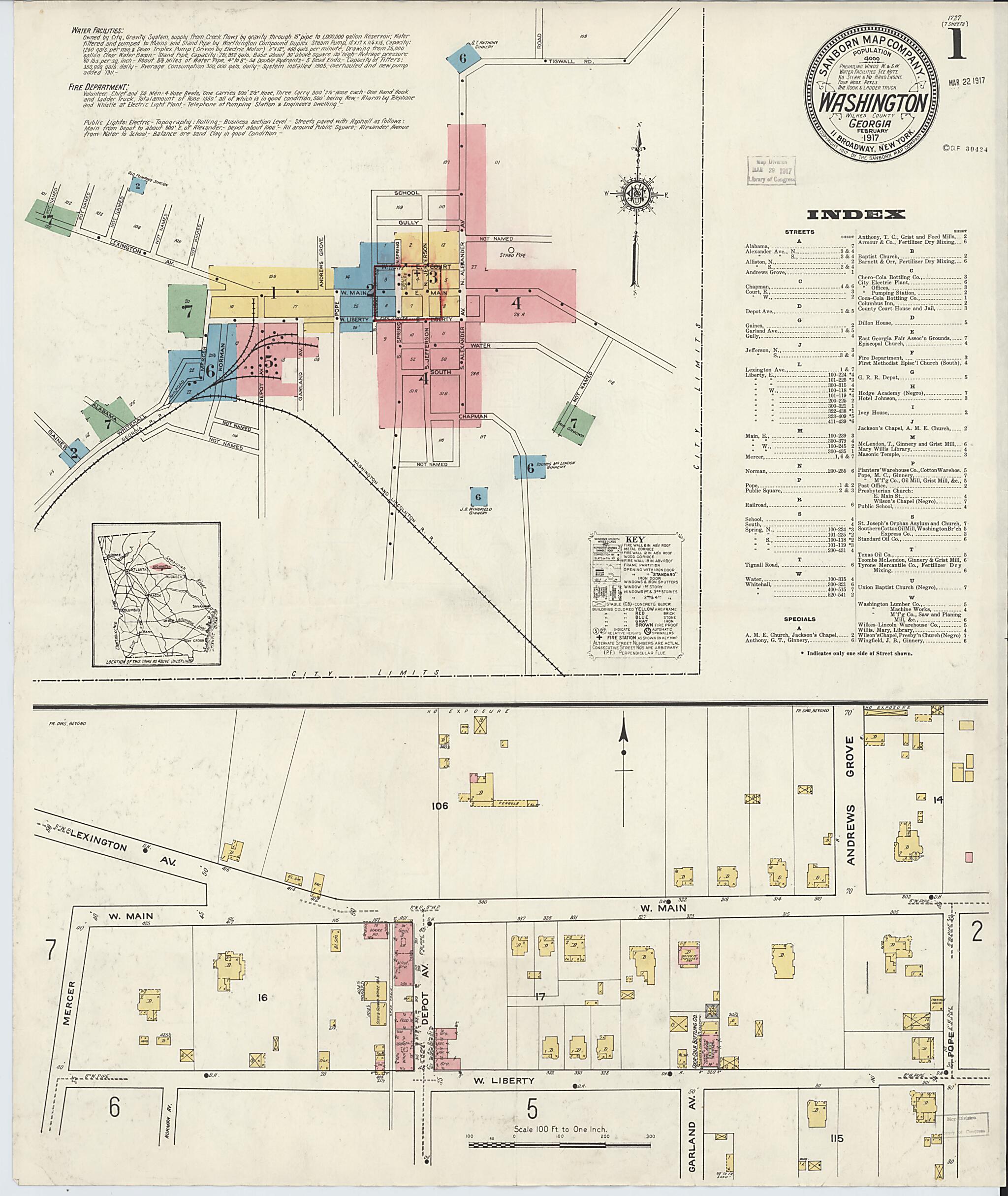 This old map of Wilkes County, Washington was created by Sanborn Map Company in 1917