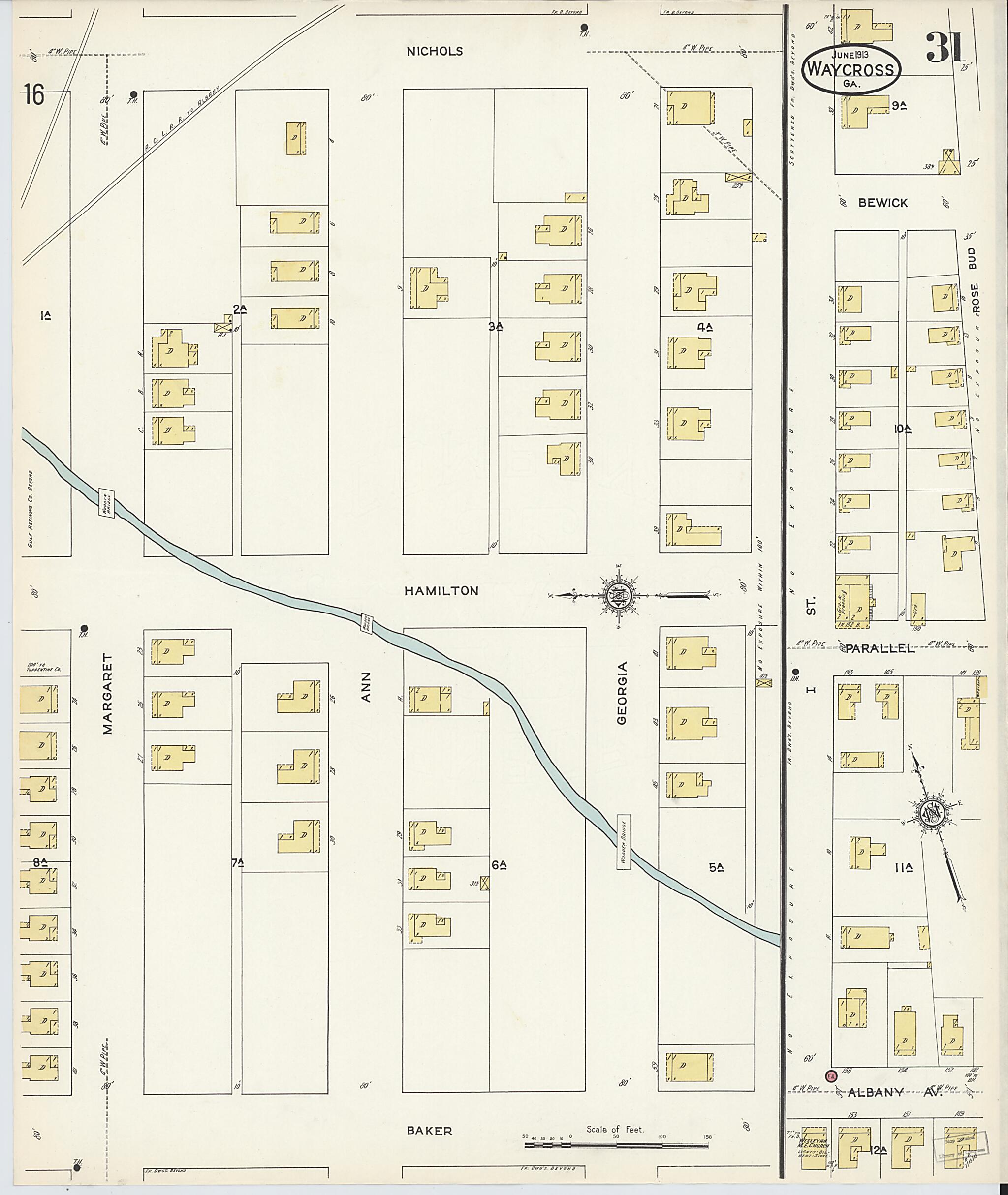 Waycross, Ware County, Georgia 1913 (Sheet 31) by Relic Map Company