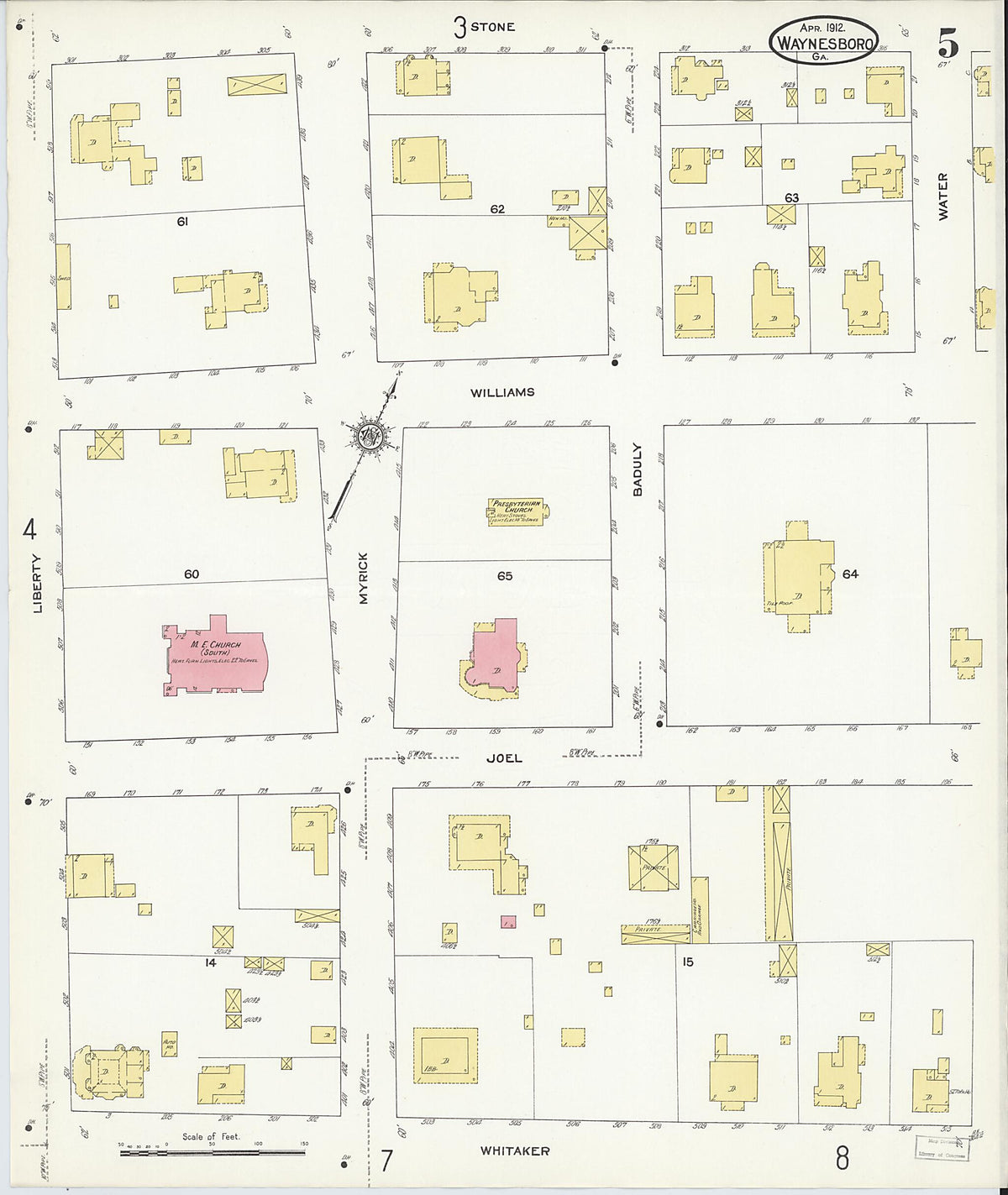 Waynesboro, Burke County, Georgia 1912 (Sheet 5 of 9) by Relic Map Company