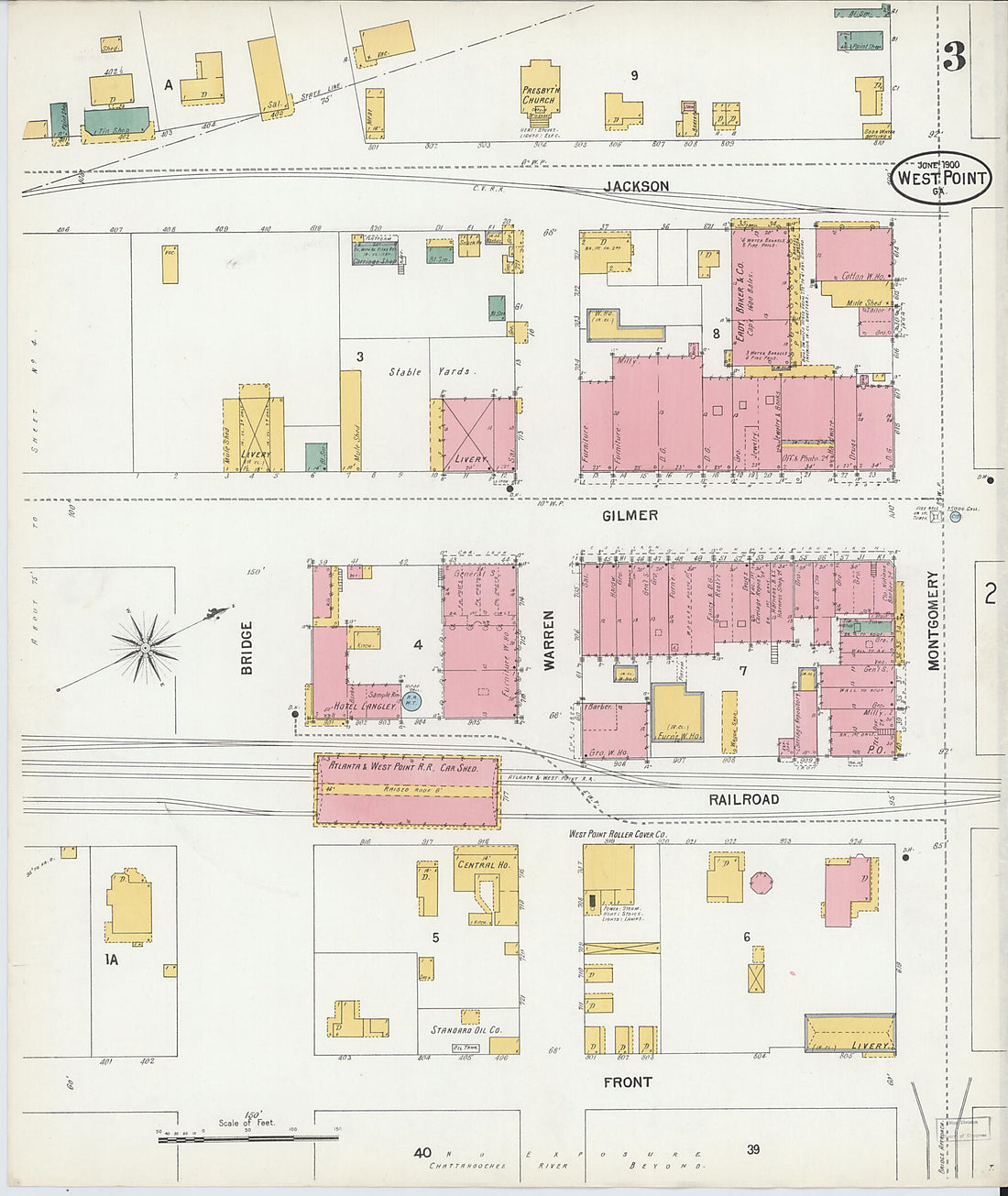 This old map of West Point, Troup County, Georgia was created by Sanborn Map Company in 1900