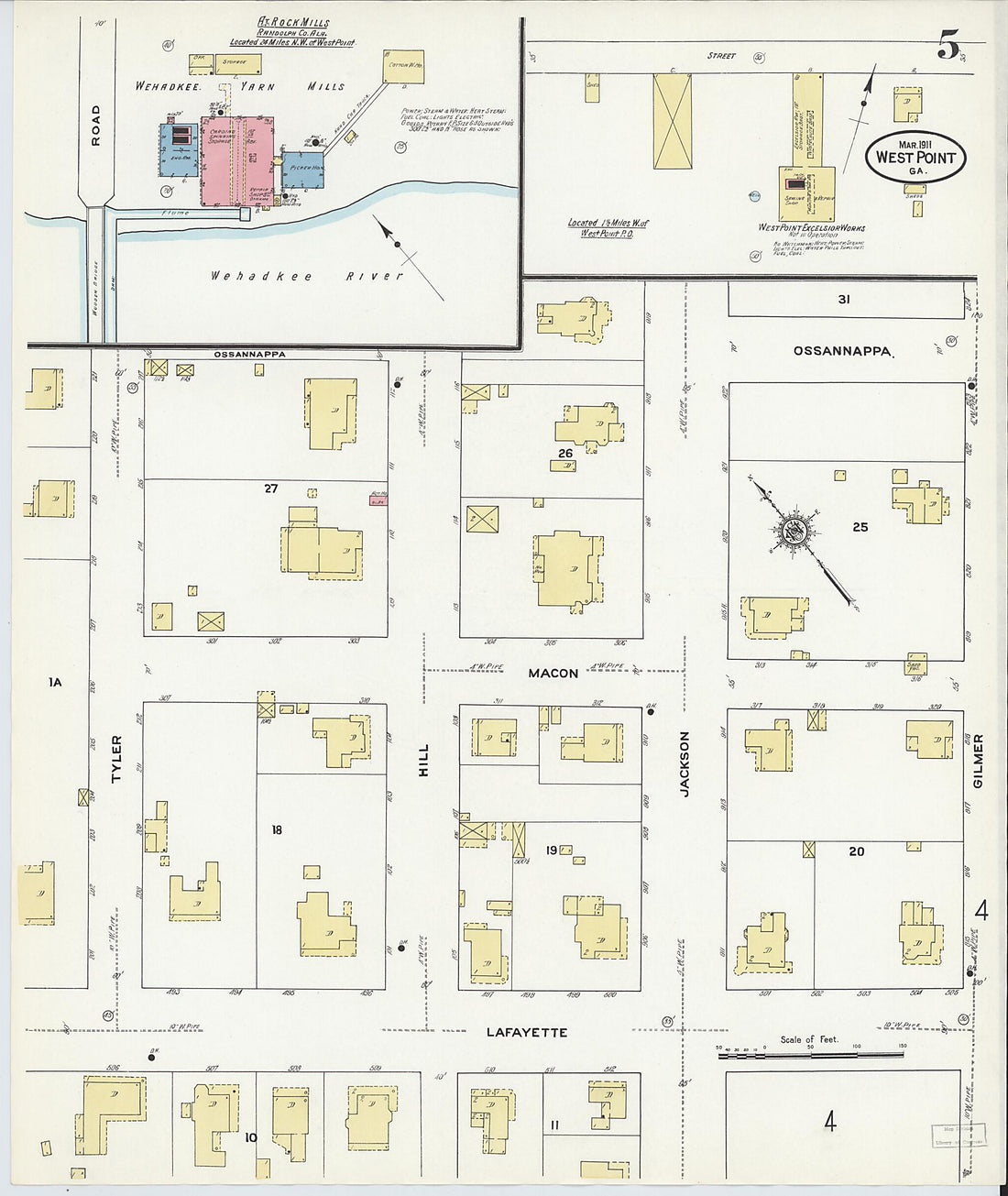 This old map of West Point, Troup County, Georgia was created by Sanborn Map Company in 1911