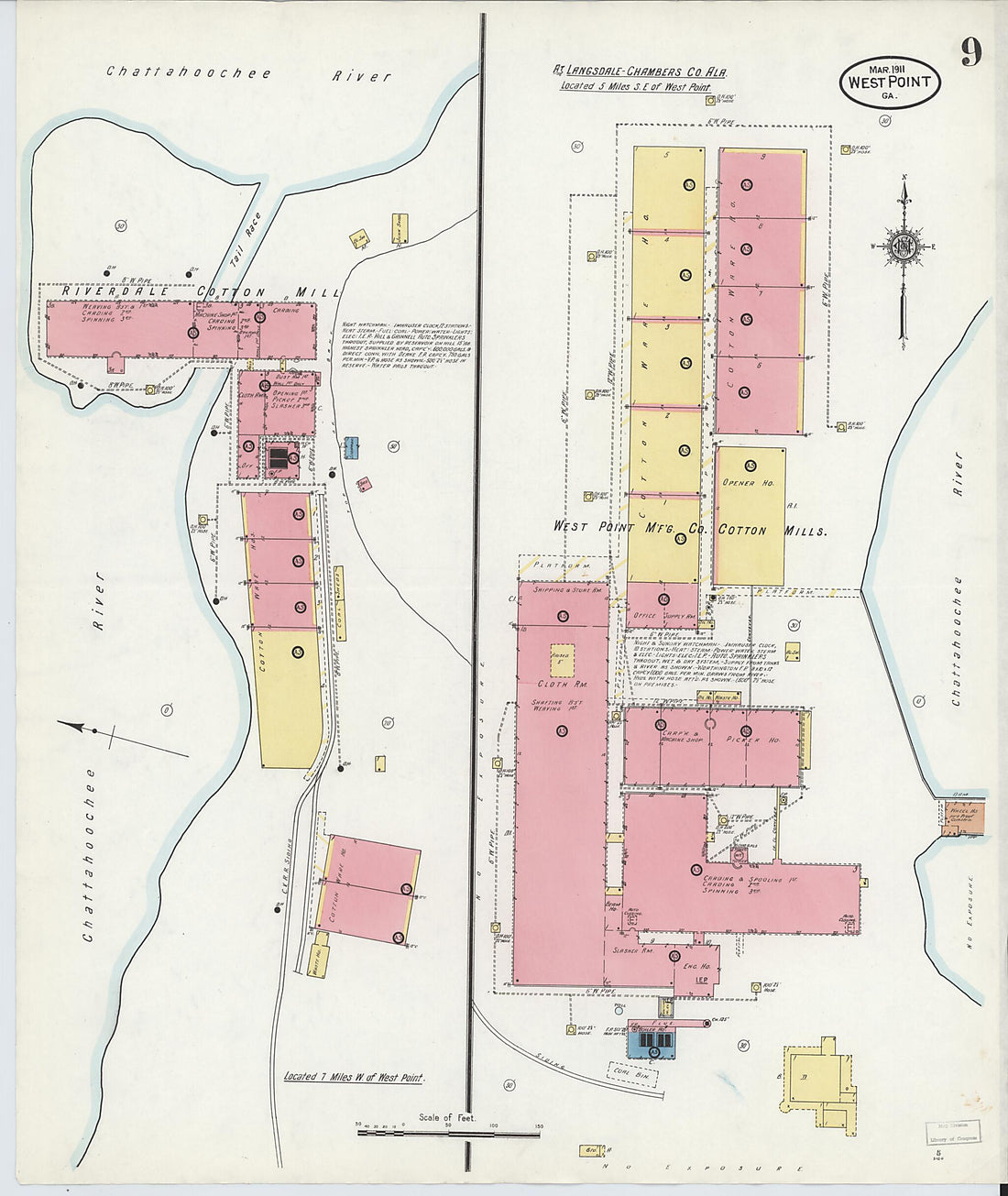This old map of West Point, Troup County, Georgia was created by Sanborn Map Company in 1911