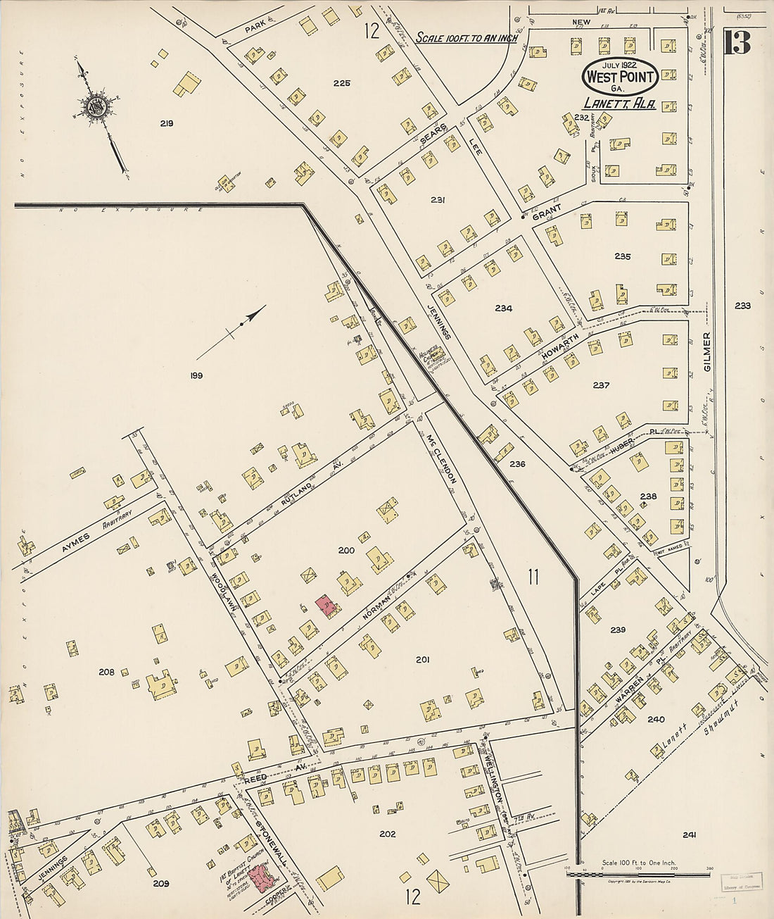This old map of West Point, Troup County, Georgia was created by Sanborn Map Company in 1922