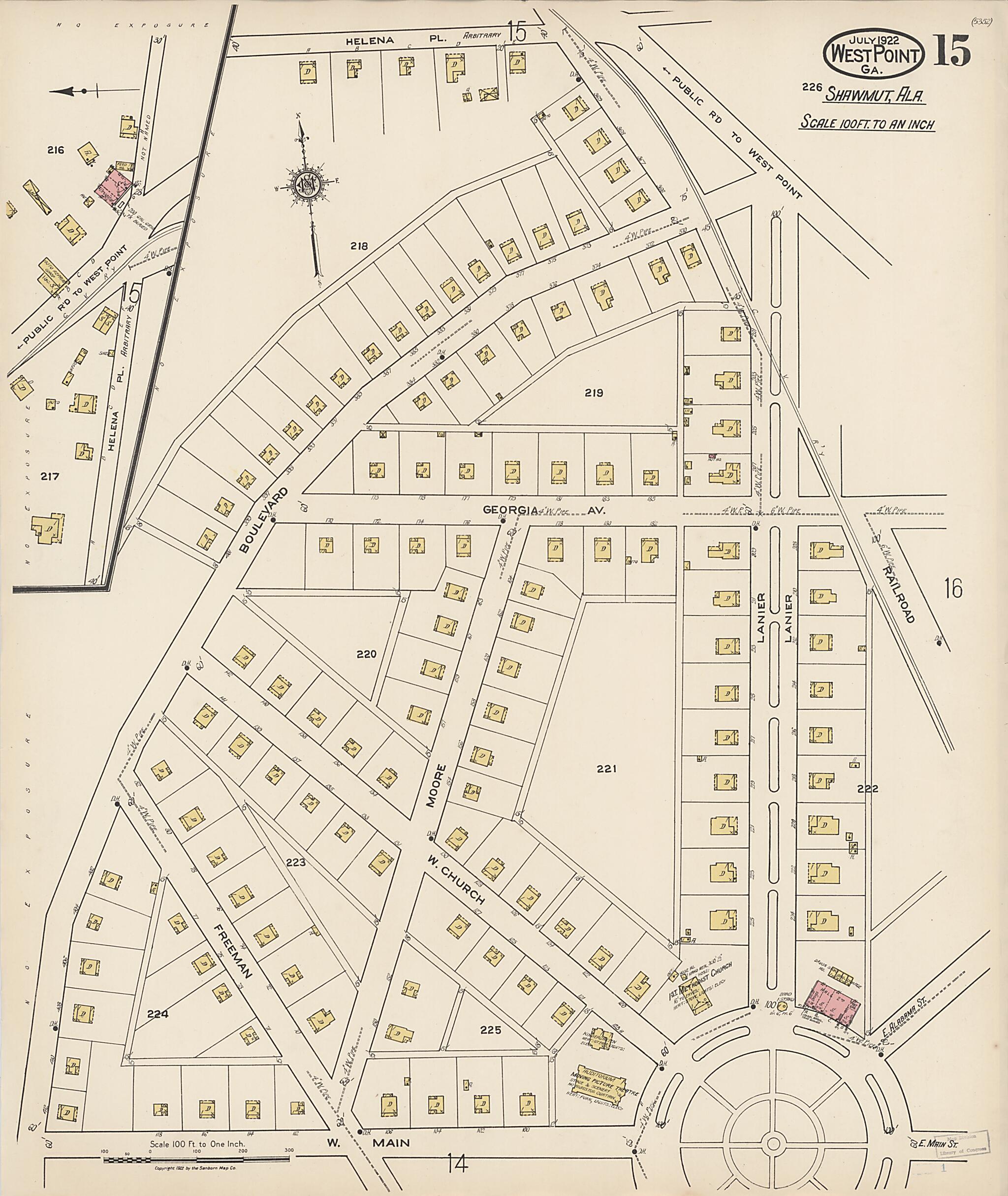 This old map of West Point, Troup County, Georgia was created by Sanborn Map Company in 1922