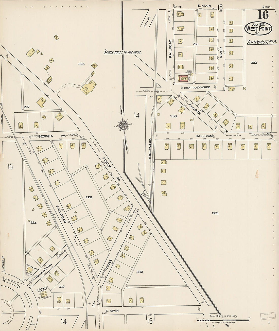 This old map of West Point, Troup County, Georgia was created by Sanborn Map Company in 1922