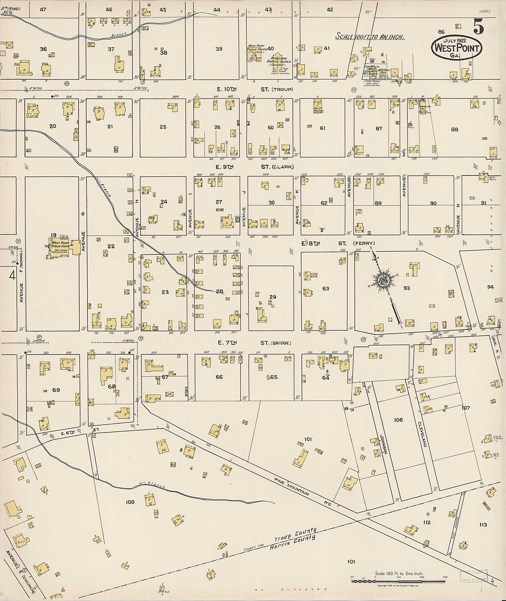 West Point, Troup County, Georgia 1922 (Sheet 5) by Relic Map Company