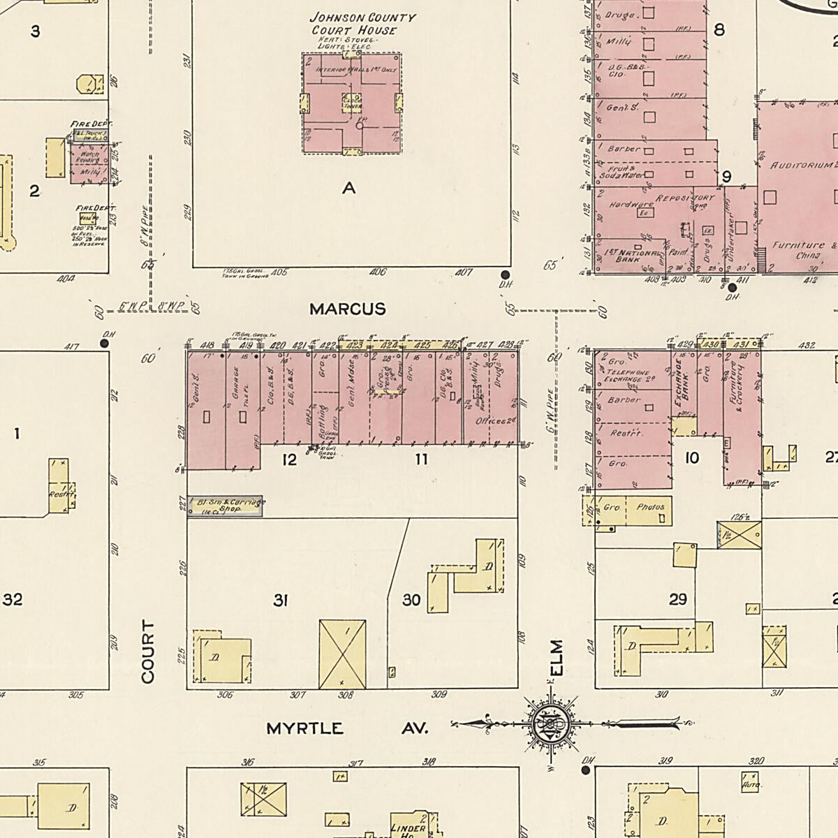 This old map of Wrightsville, Johnson County, Georgia was created by Sanborn Map Company in 1913