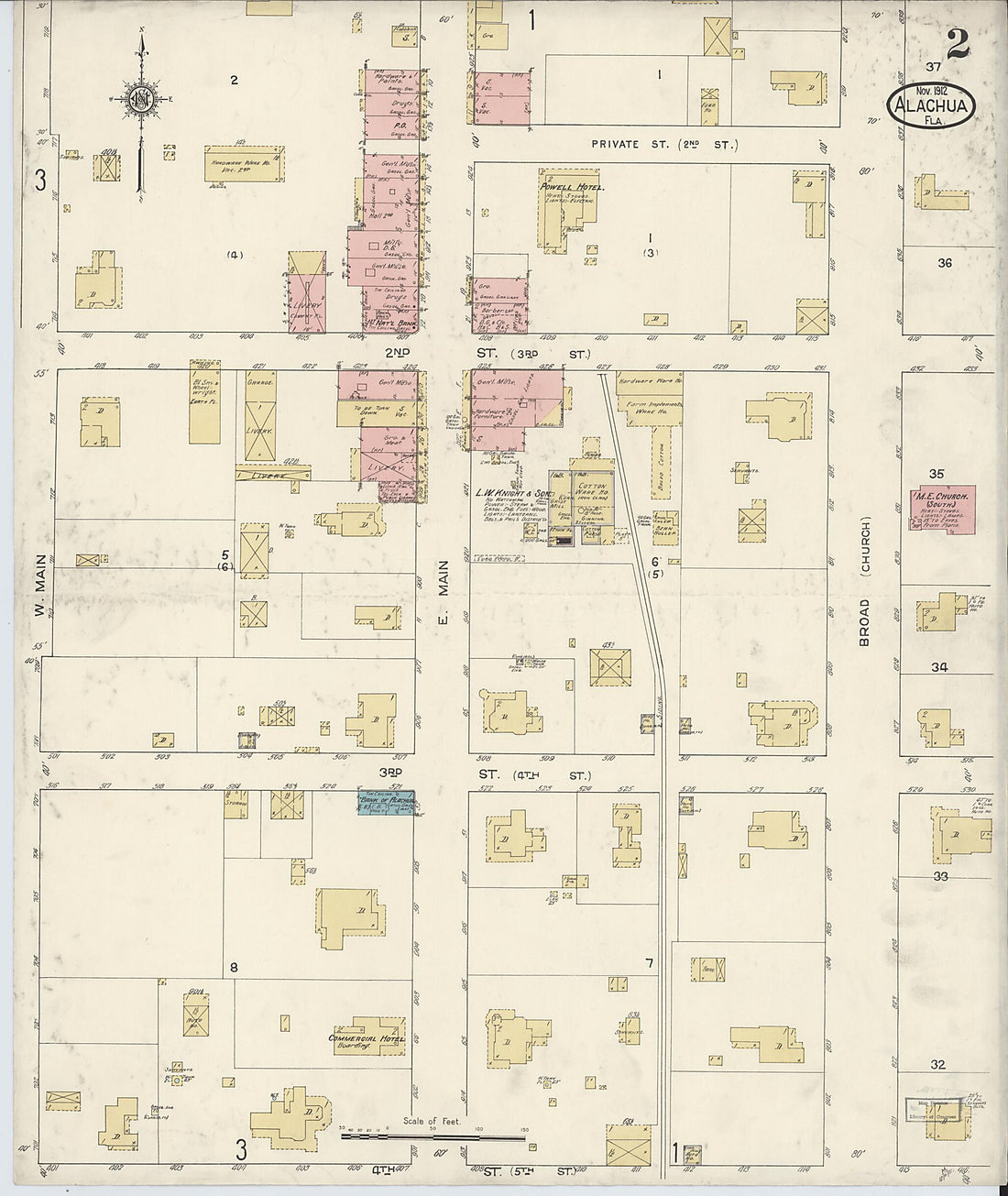 This old map of Alachua, Alachua County, Florida was created by Sanborn Map Company in 1912