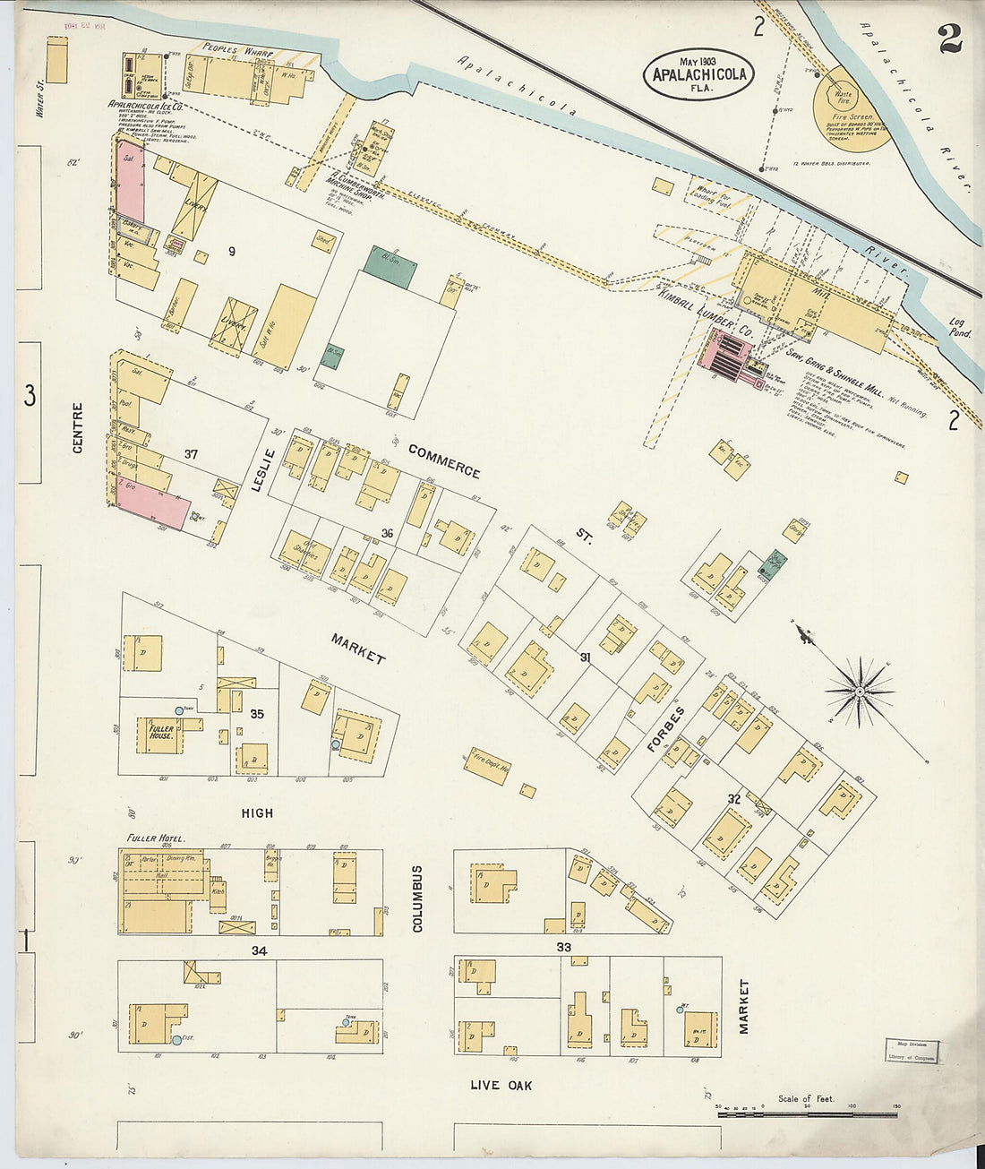 This old map of Apalachicola, Franklin County, Florida was created by Sanborn Map Company in 1903