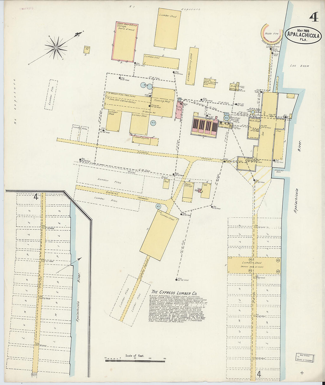 This old map of Apalachicola, Franklin County, Florida was created by Sanborn Map Company in 1903