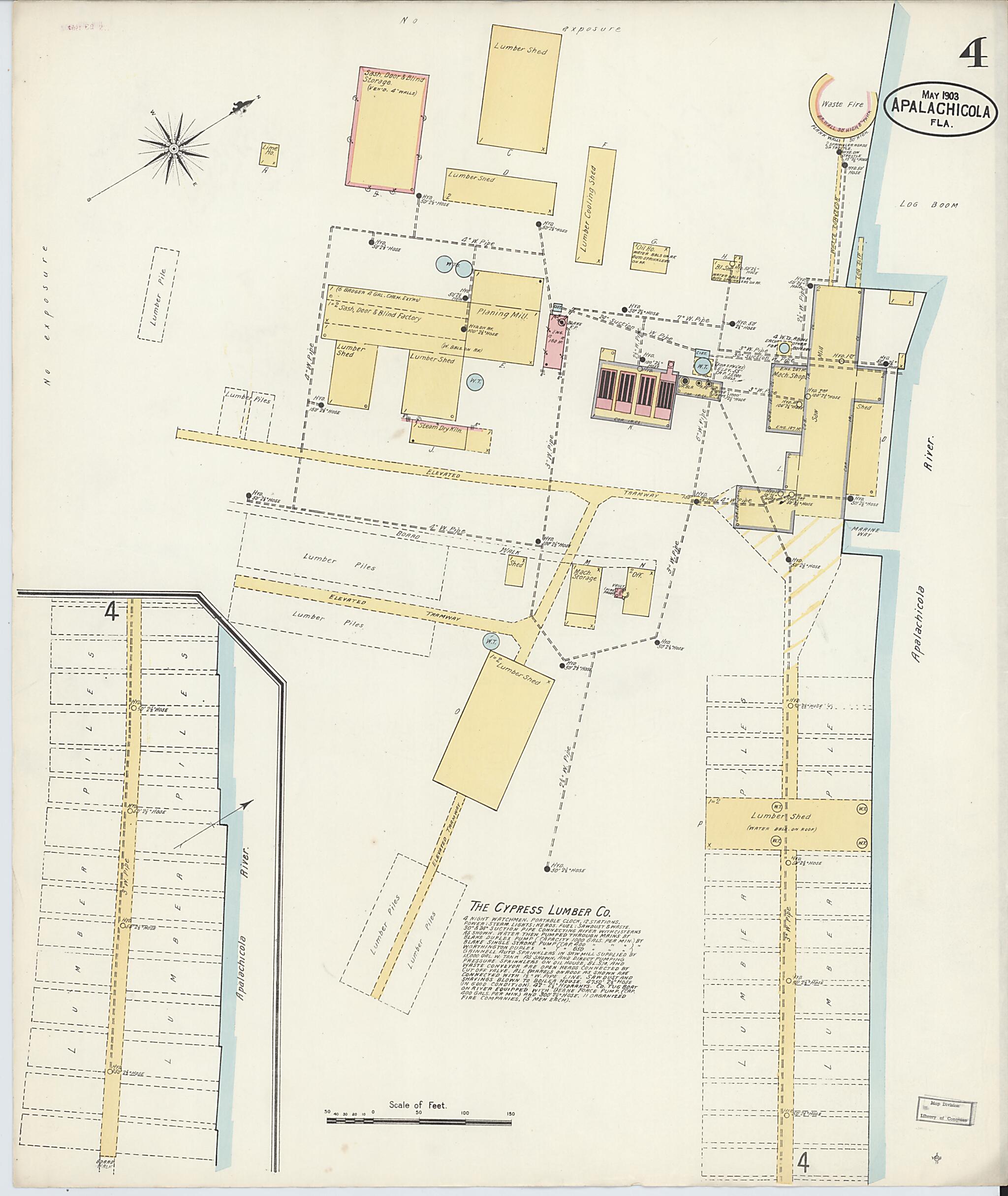 This old map of Apalachicola, Franklin County, Florida was created by Sanborn Map Company in 1903