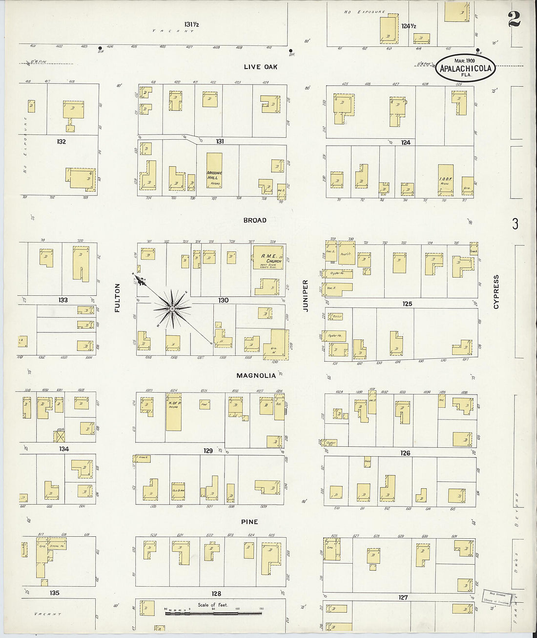 This old map of Apalachicola, Franklin County, Florida was created by Sanborn Map Company in 1909