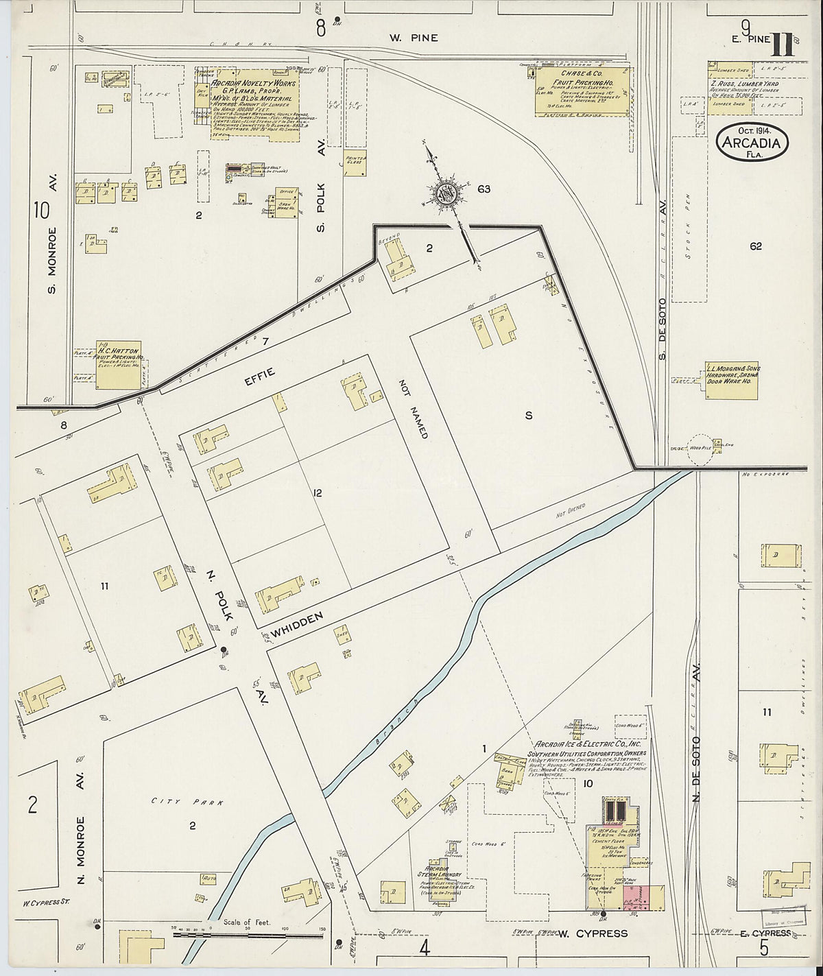 Arcadia, DeSoto County, Florida 1914 (Sheet 11 of 12) by Relic Map Company