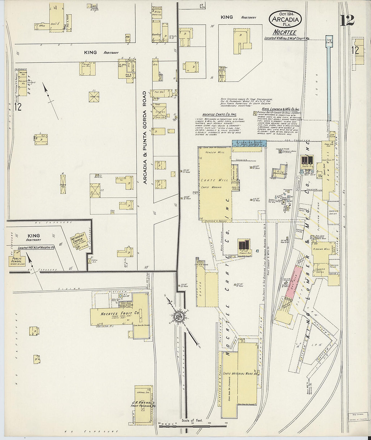 Arcadia, DeSoto County, Florida 1914 (Sheet 12 of 12) by Relic Map Company