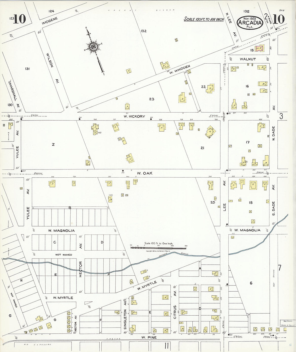 Arcadia, DeSoto County, Florida 1923 (Sheet 10) by Relic Map Company