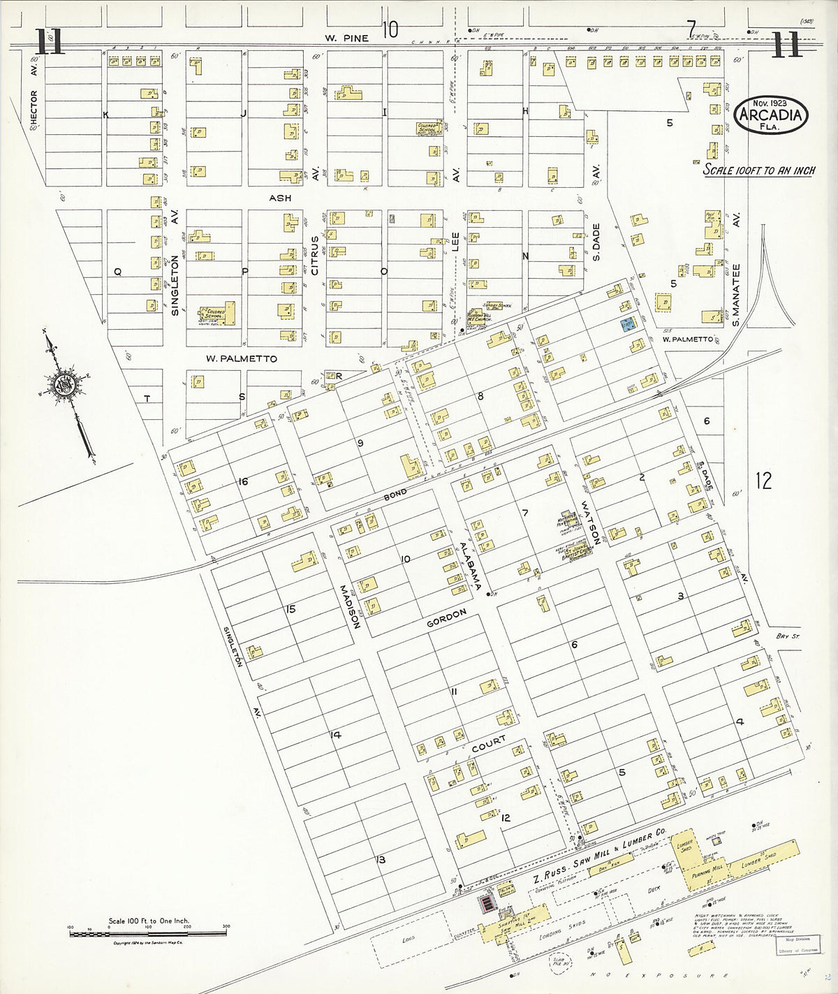 Arcadia, DeSoto County, Florida 1923 (Sheet 11) by Relic Map Company