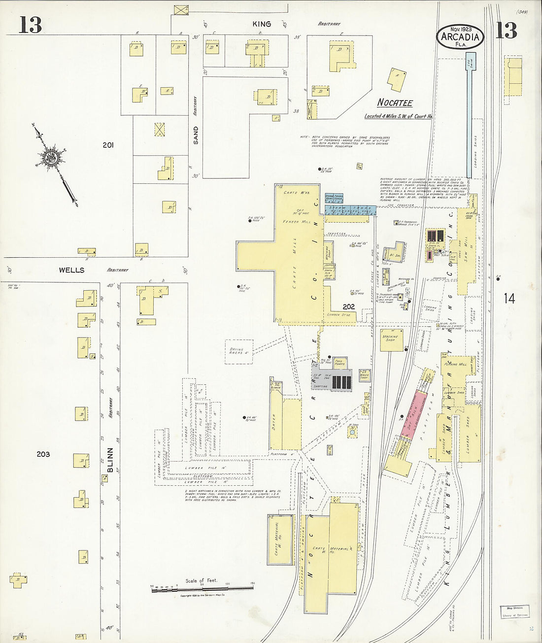 This old map of Nocatee, Desoto County, Florida was created by Sanborn Map Company in 1923