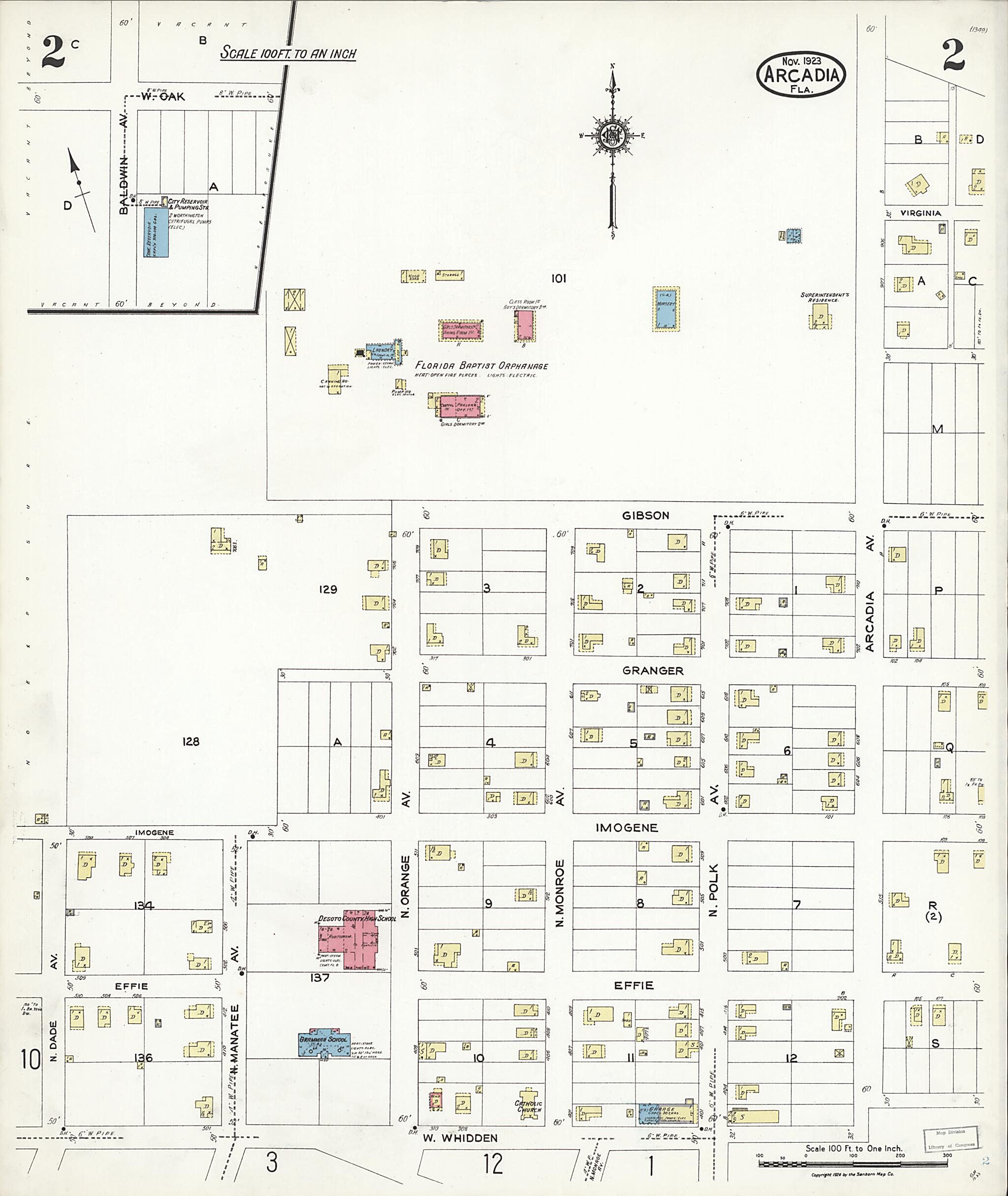 This old map of Nocatee, Desoto County, Florida was created by Sanborn Map Company in 1923