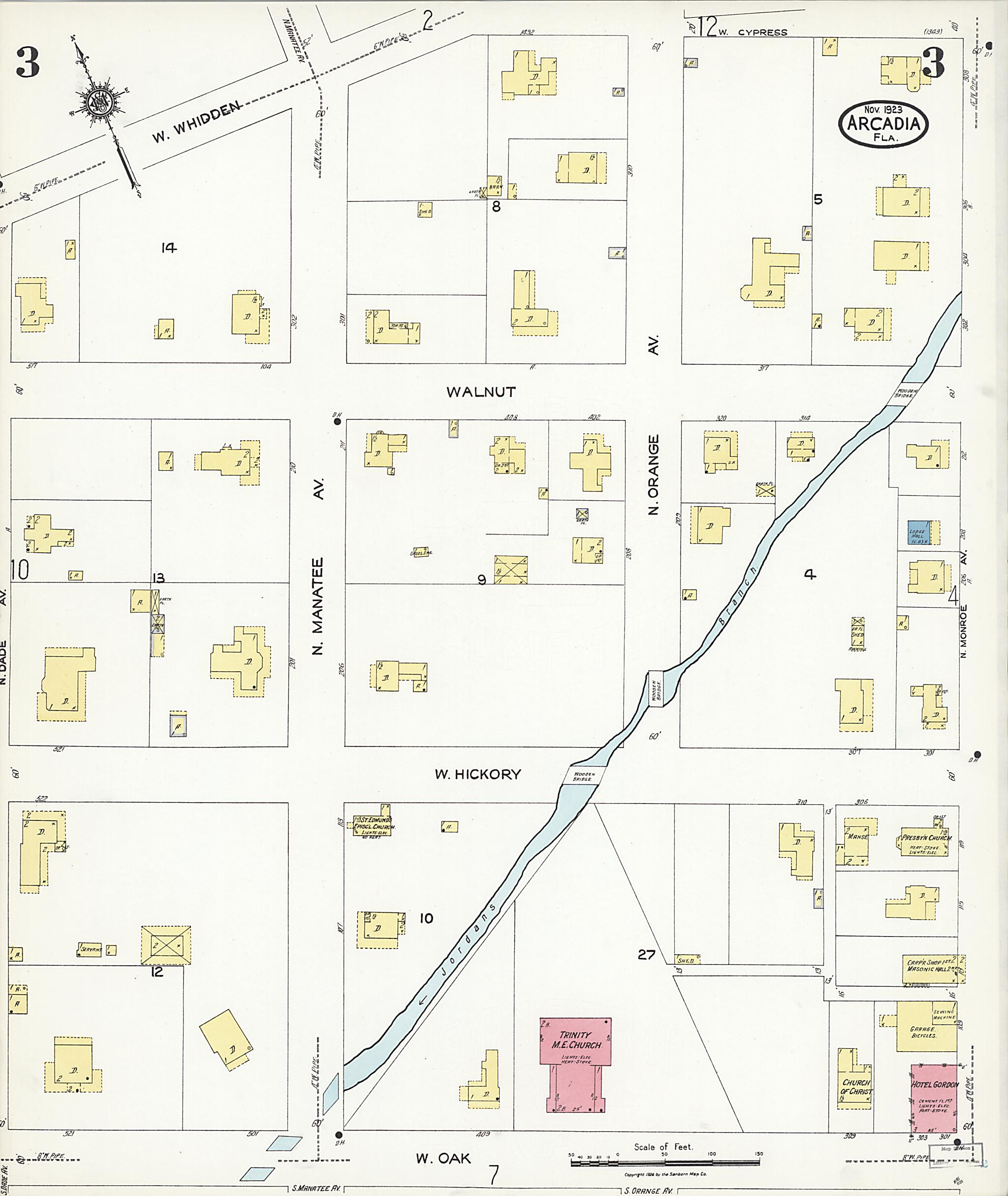 This old map of Nocatee, Desoto County, Florida was created by Sanborn Map Company in 1923