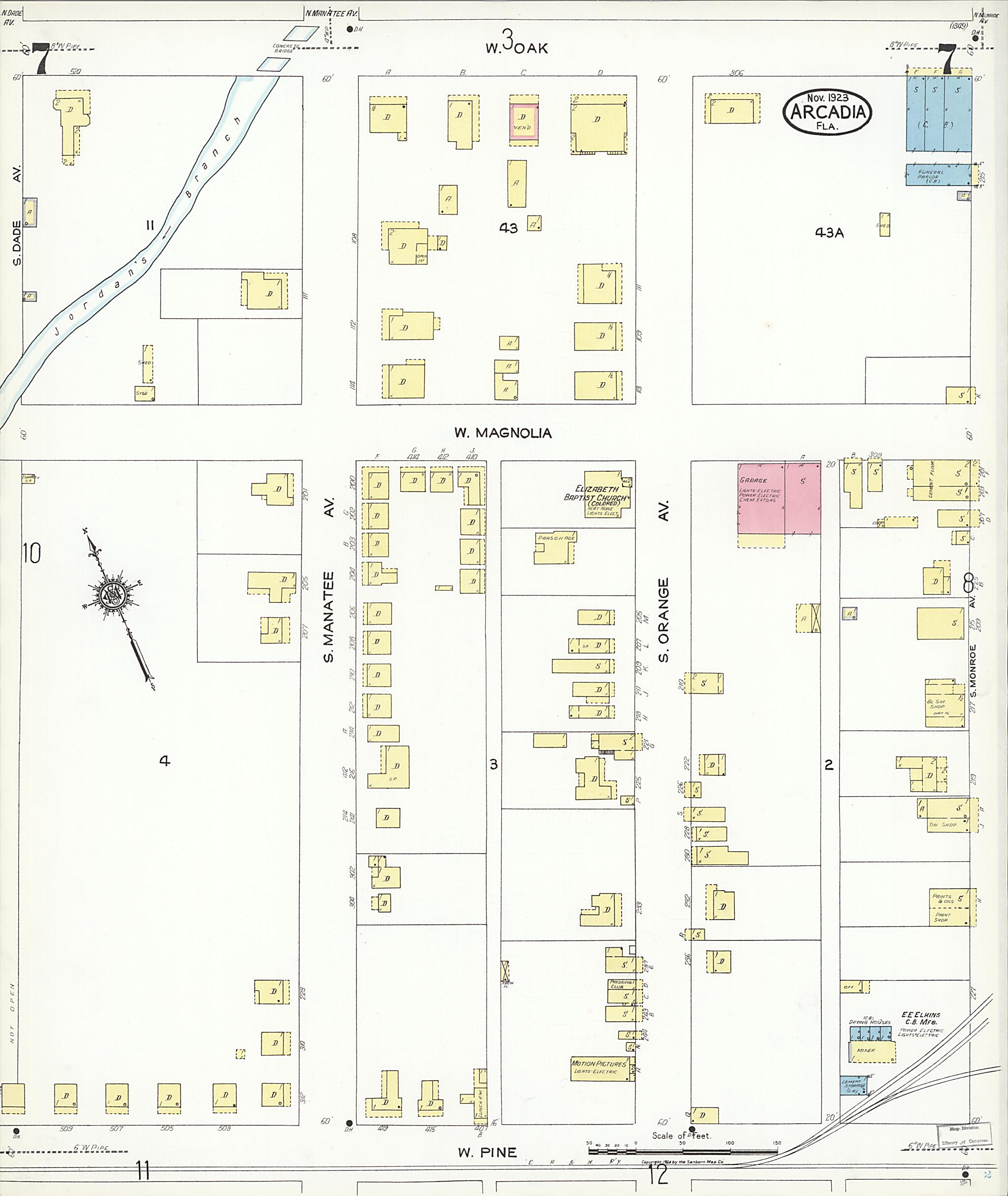 This old map of Nocatee, Desoto County, Florida was created by Sanborn Map Company in 1923