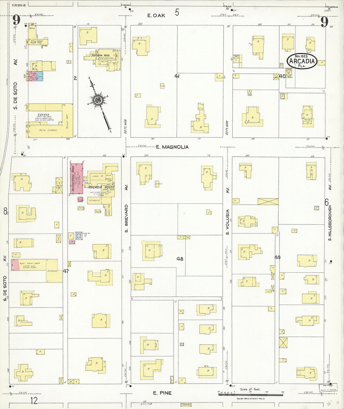 This old map of Nocatee, Desoto County, Florida was created by Sanborn Map Company in 1923