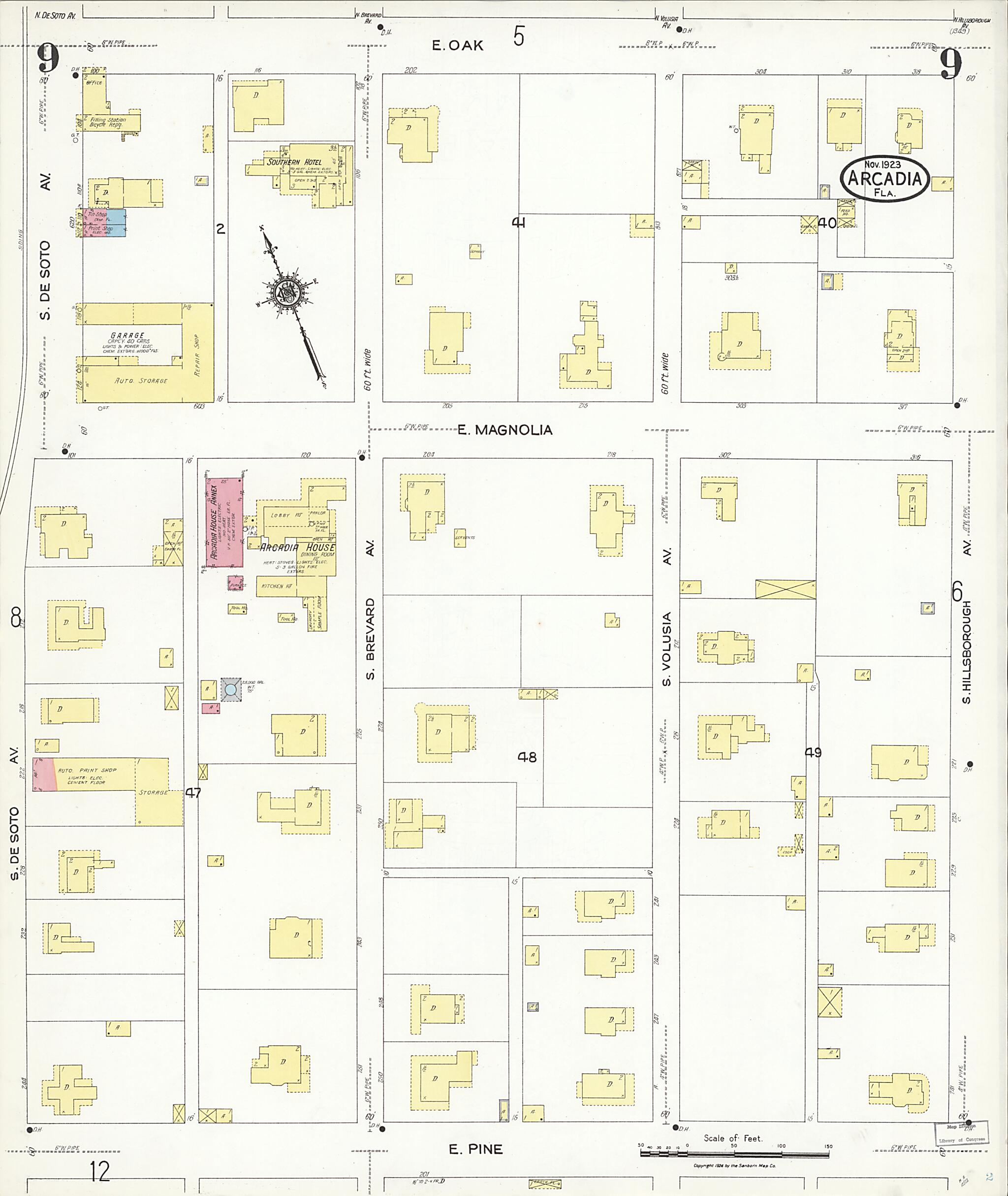 This old map of Nocatee, Desoto County, Florida was created by Sanborn Map Company in 1923