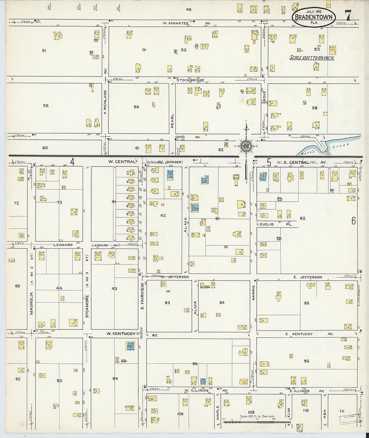 Bradentown, Manatee County, Florida 1915 (Sheet 7 of 7) by Relic Map Company