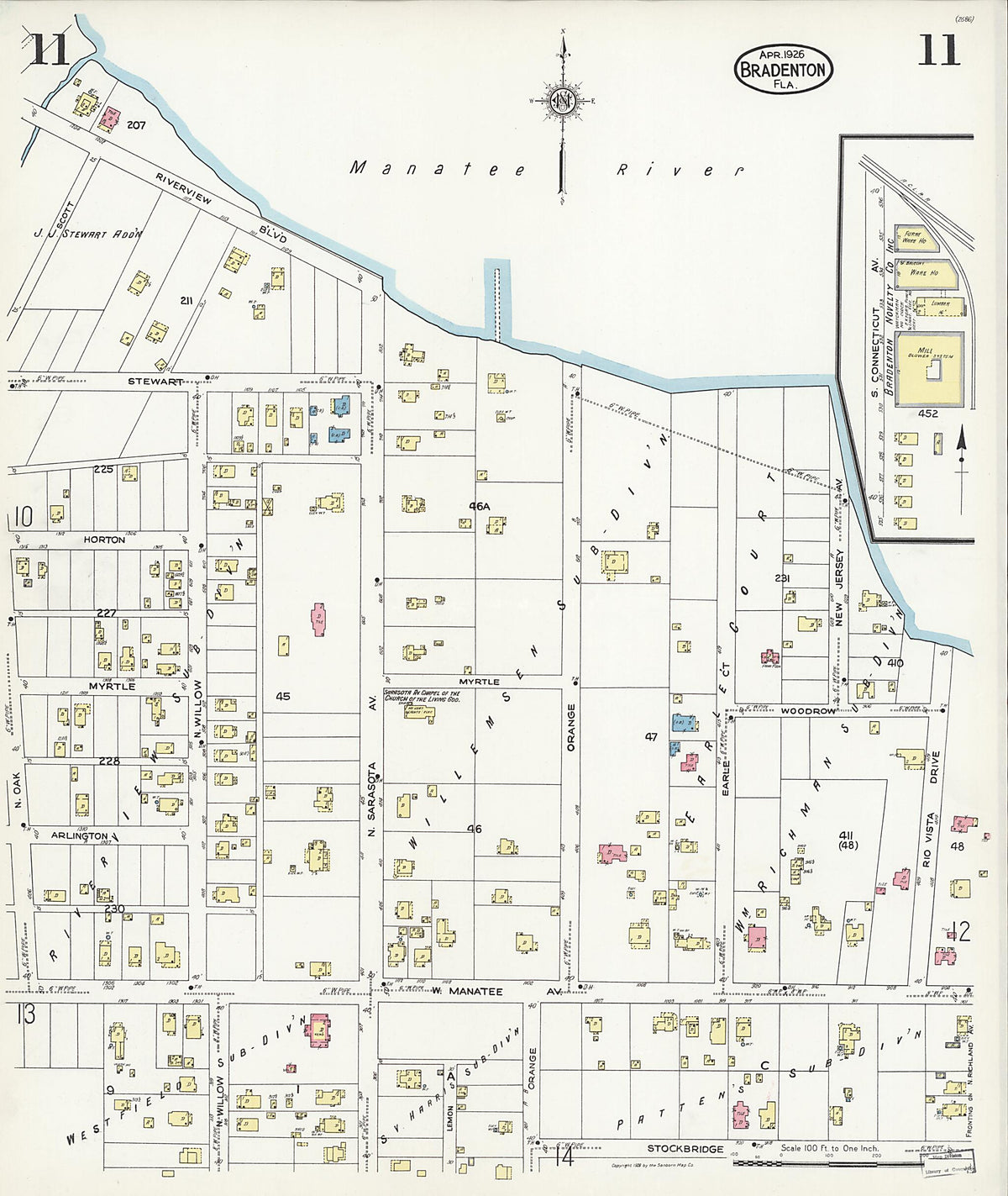 Bradentown, Manatee County, Florida 1926 (Sheet 11) by Relic Map Company