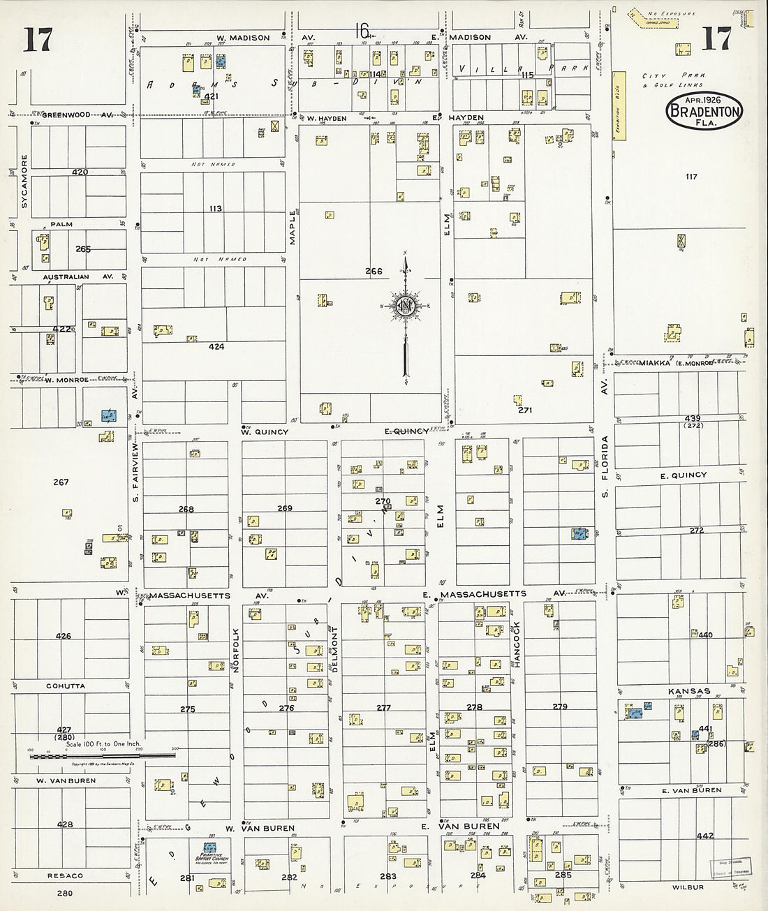 This old map of Manatee, Manatee County, Florida was created by Sanborn Map Company in 1926